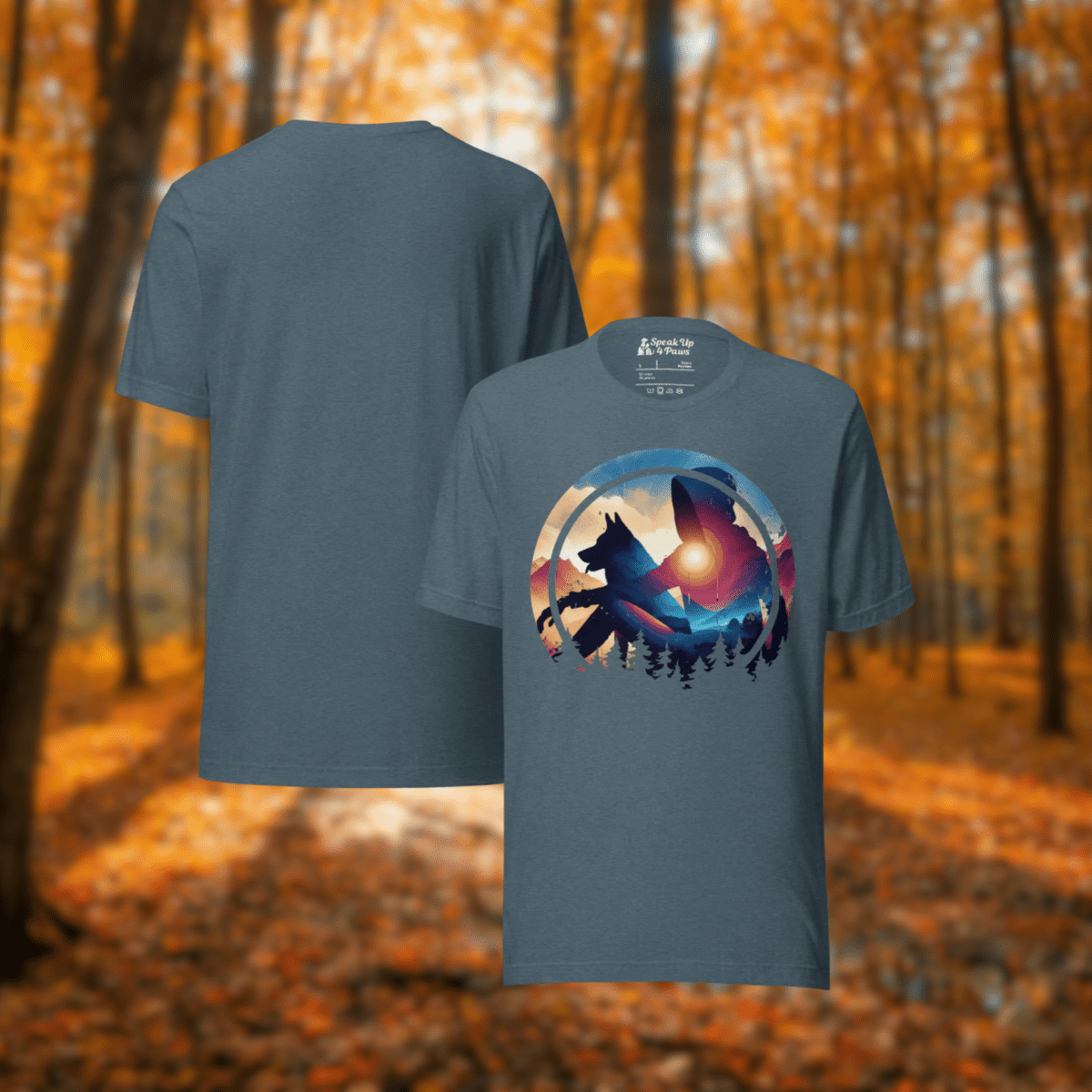 Companion Hues - Everyday Tee | COLORS: Heather Deep Teal, Heather Slate, Heather Raspberry, Pebble - Unisex Staple Tee - Speak Up 4 Paws