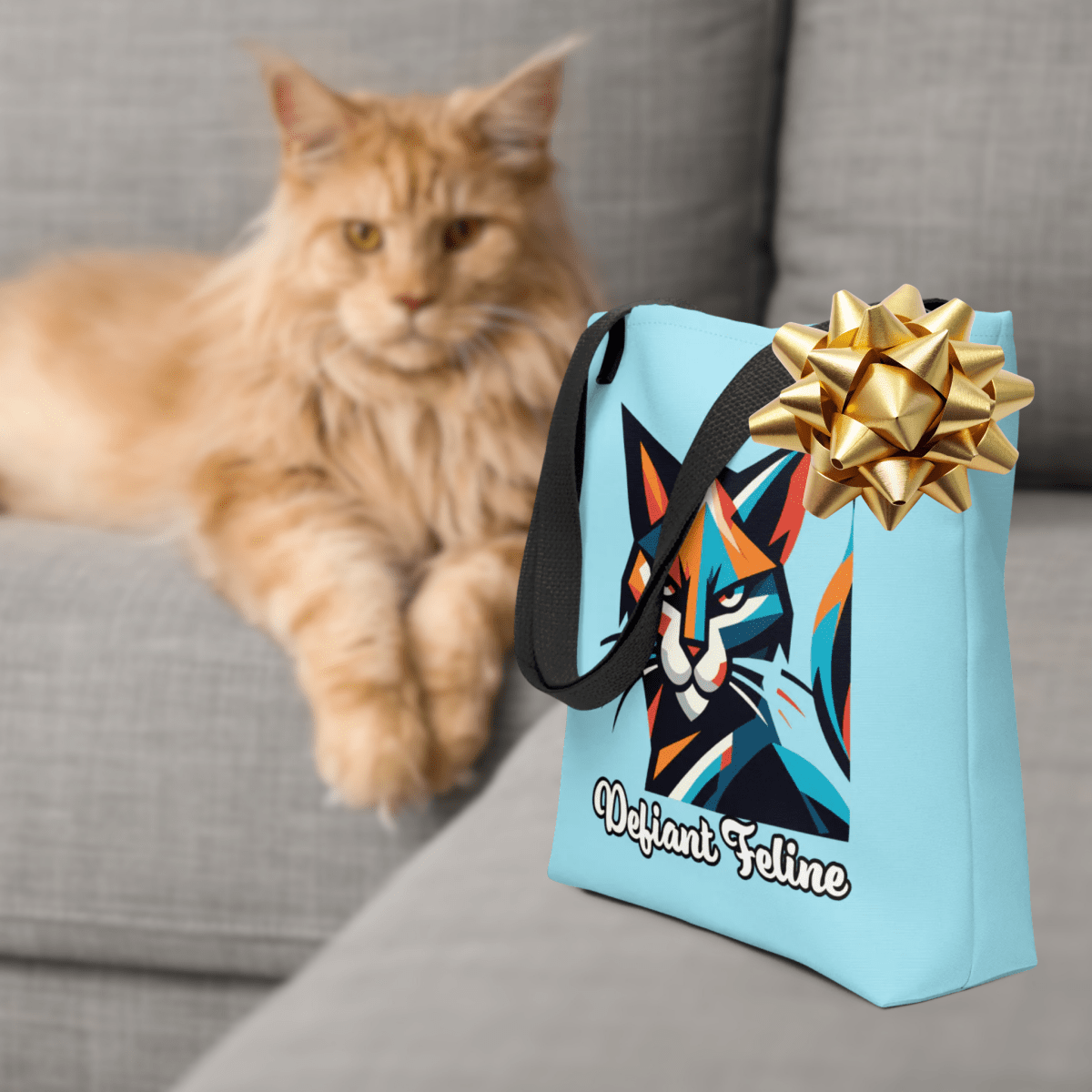 Defiant Feline - Everyday Bag - AOP Tote Bag - Speak Up 4 Paws