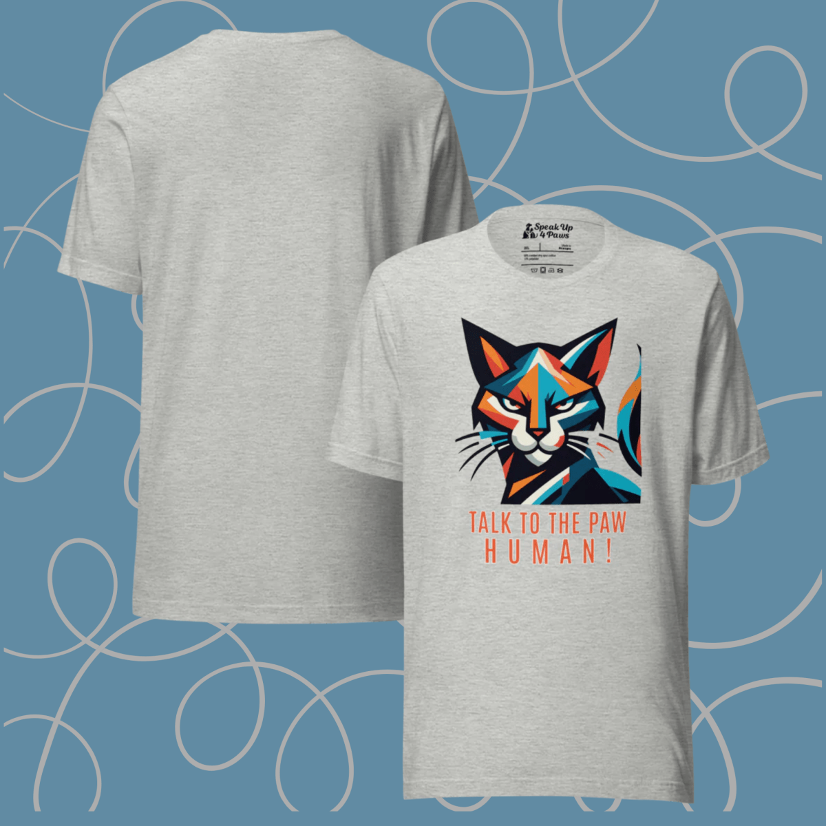 Defiant Feline - Everyday Plus Tee | COLORS: White, Red, Athletic Heather - Unisex Staple Tee - Speak Up 4 Paws