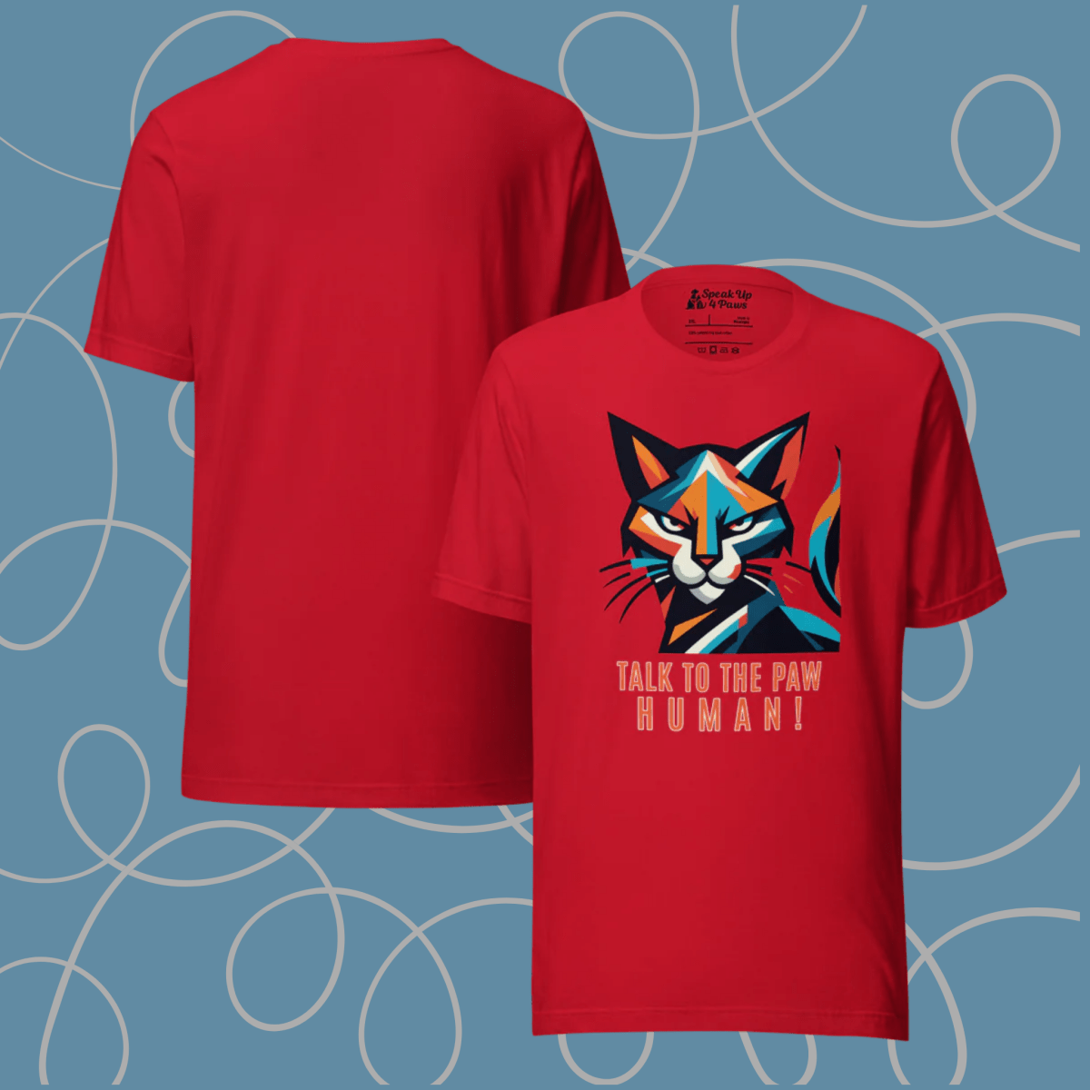 Defiant Feline - Everyday Plus Tee | COLORS: White, Red, Athletic Heather - Unisex Staple Tee - Speak Up 4 Paws