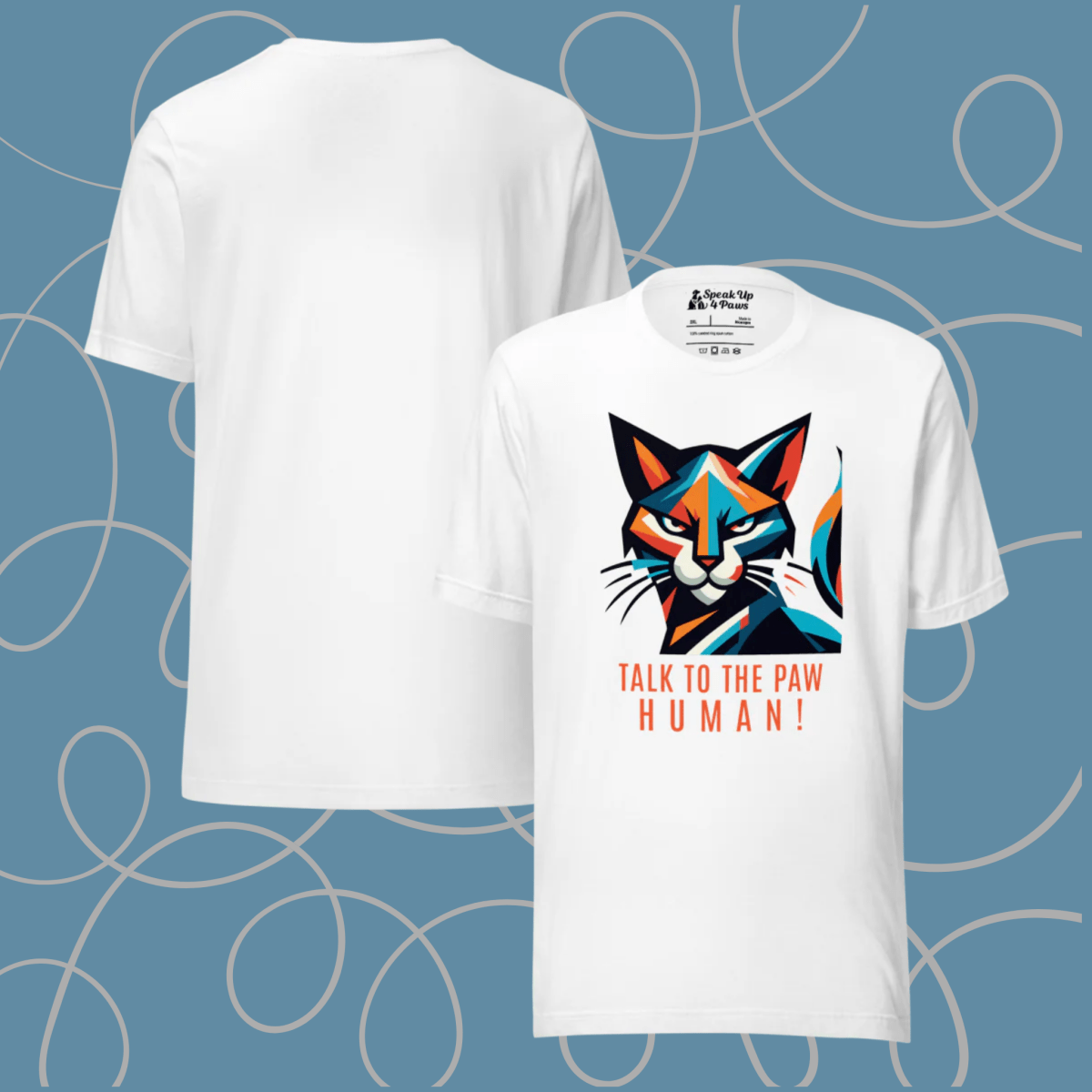 Defiant Feline - Everyday Plus Tee | COLORS: White, Red, Athletic Heather - Unisex Staple Tee - Speak Up 4 Paws