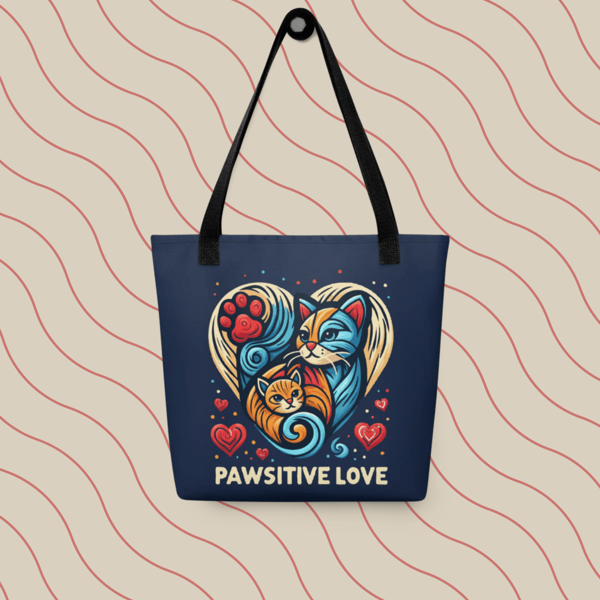 Feline Harmony - Everyday Bag - AOP Tote Bag - Speak Up 4 Paws