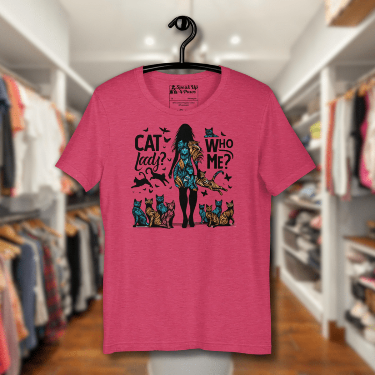 Feline Reverie - Everyday Tee | COLORS: Pink, Heather Raspberry, Heather Aqua, Ocean Blue - Unisex Staple Tee - Speak Up 4 Paws