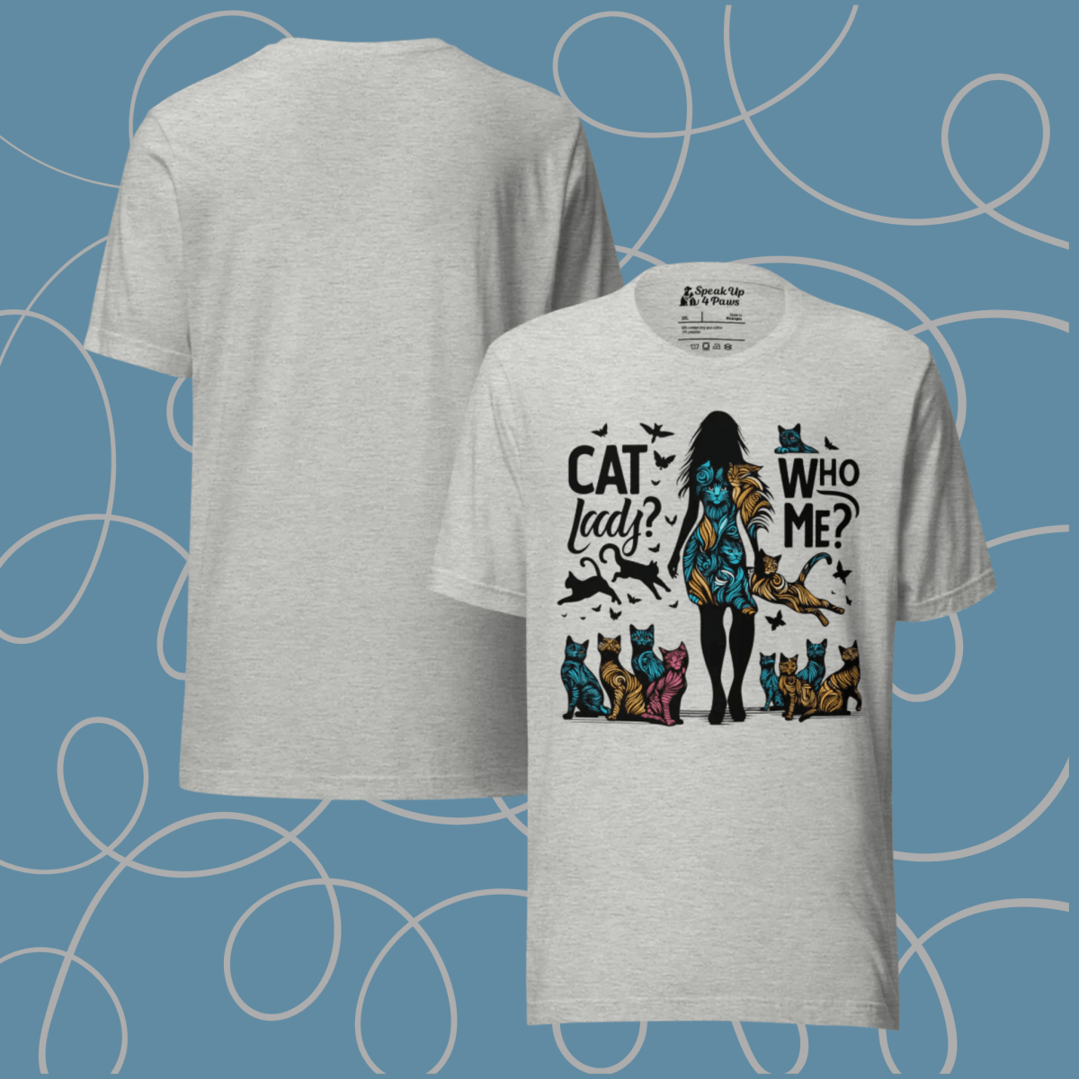 Feline Reverie - Everyday Plus Tee | COLORS: White, Red, Athletic Heather - Unisex Staple Tee - Speak Up 4 Paws