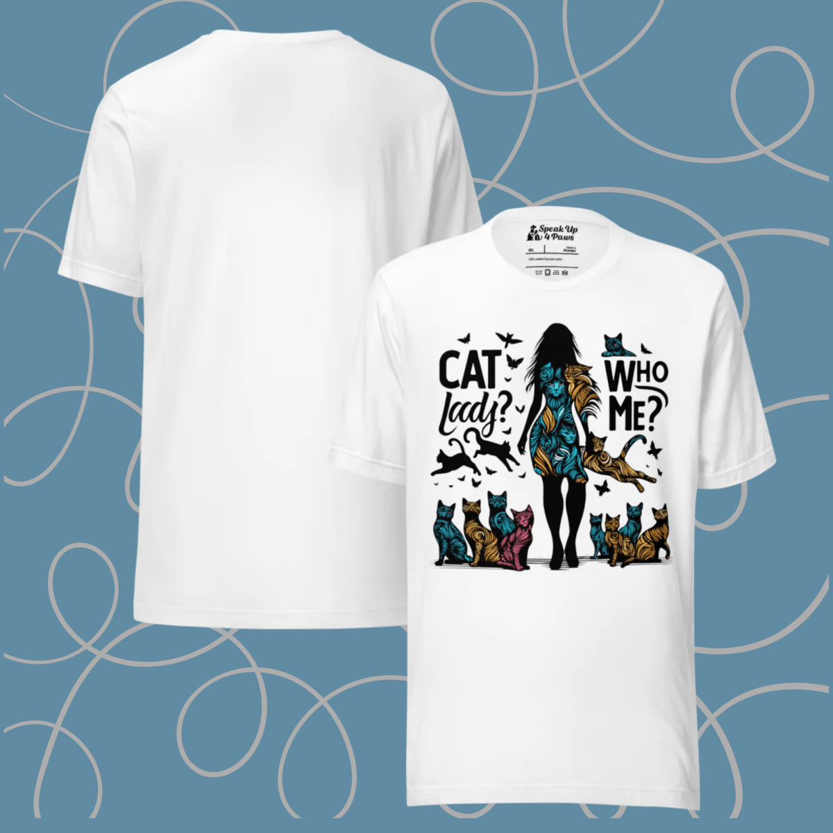 Feline Reverie - Everyday Plus Tee | COLORS: White, Red, Athletic Heather - Unisex Staple Tee - Speak Up 4 Paws