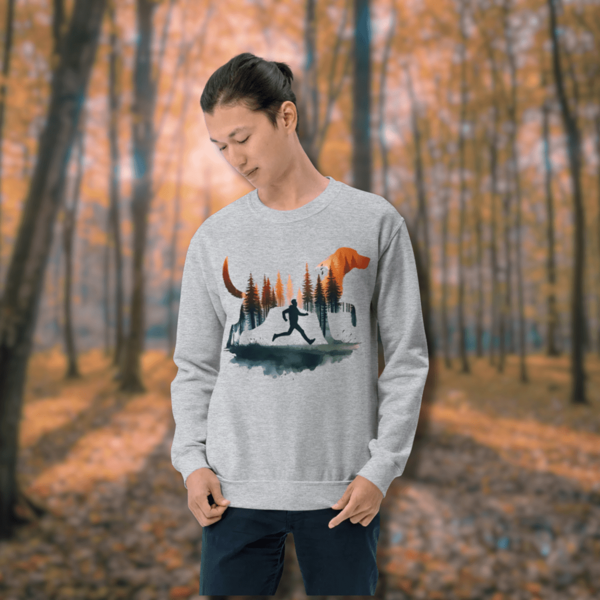 Forest Spirit - Sweatshirt | COLORS: LightBlue, Sport Grey, Sand, Ash - Preshrunk Sweatshirt - Speak Up 4 Paws