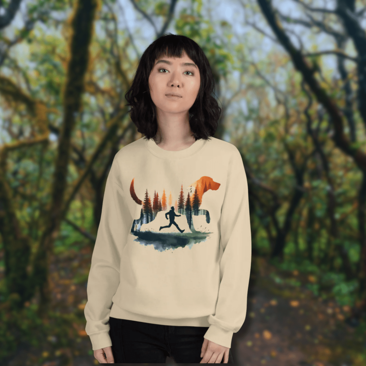 Forest Spirit - Sweatshirt | COLORS: LightBlue, Sport Grey, Sand, Ash - Preshrunk Sweatshirt - Speak Up 4 Paws