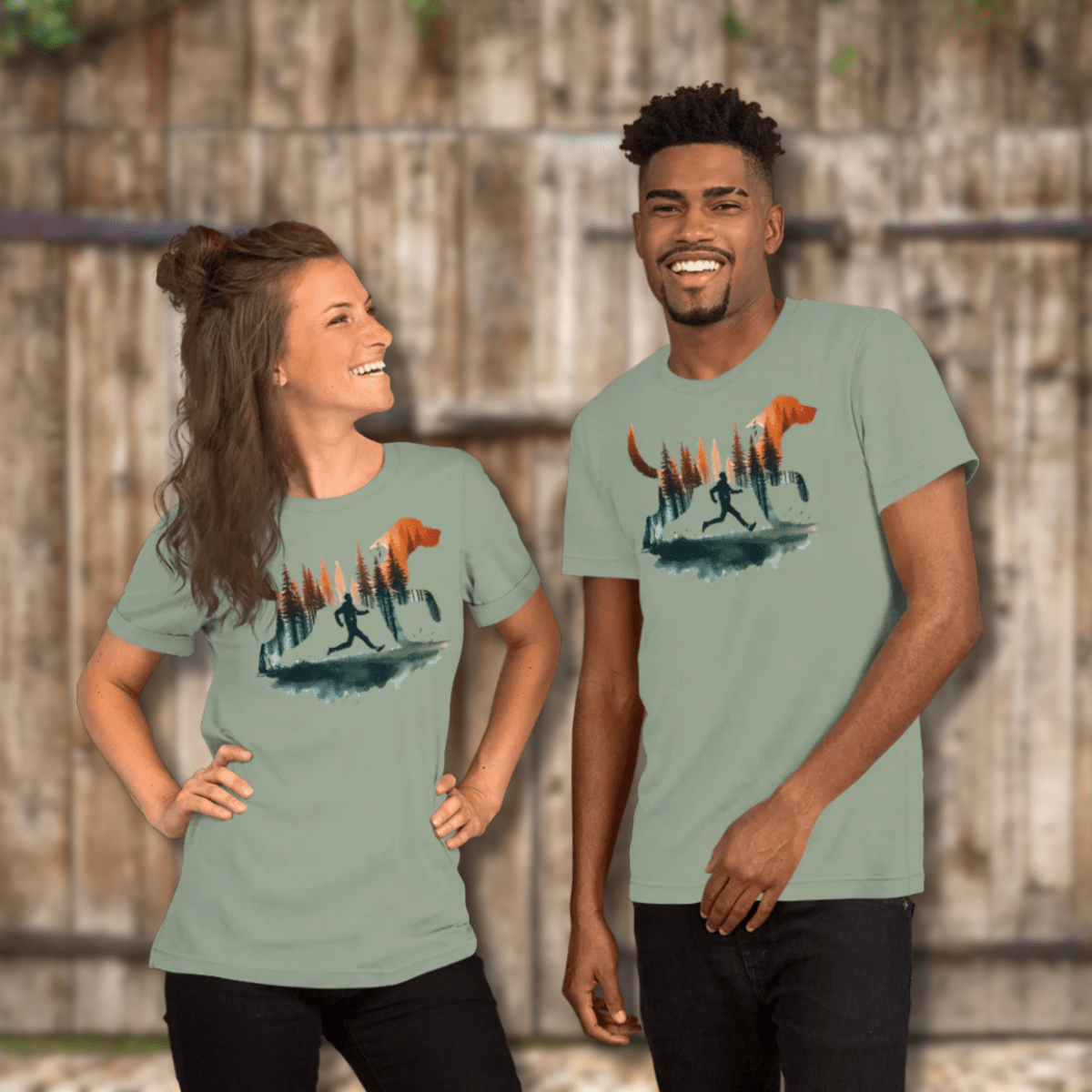 Forest Spirit - Everyday Tee | COLORS: Sage, Tan, Heather Prism Dusty Blue, Heather Dust - Unisex Staple Tee - Speak Up 4 Paws