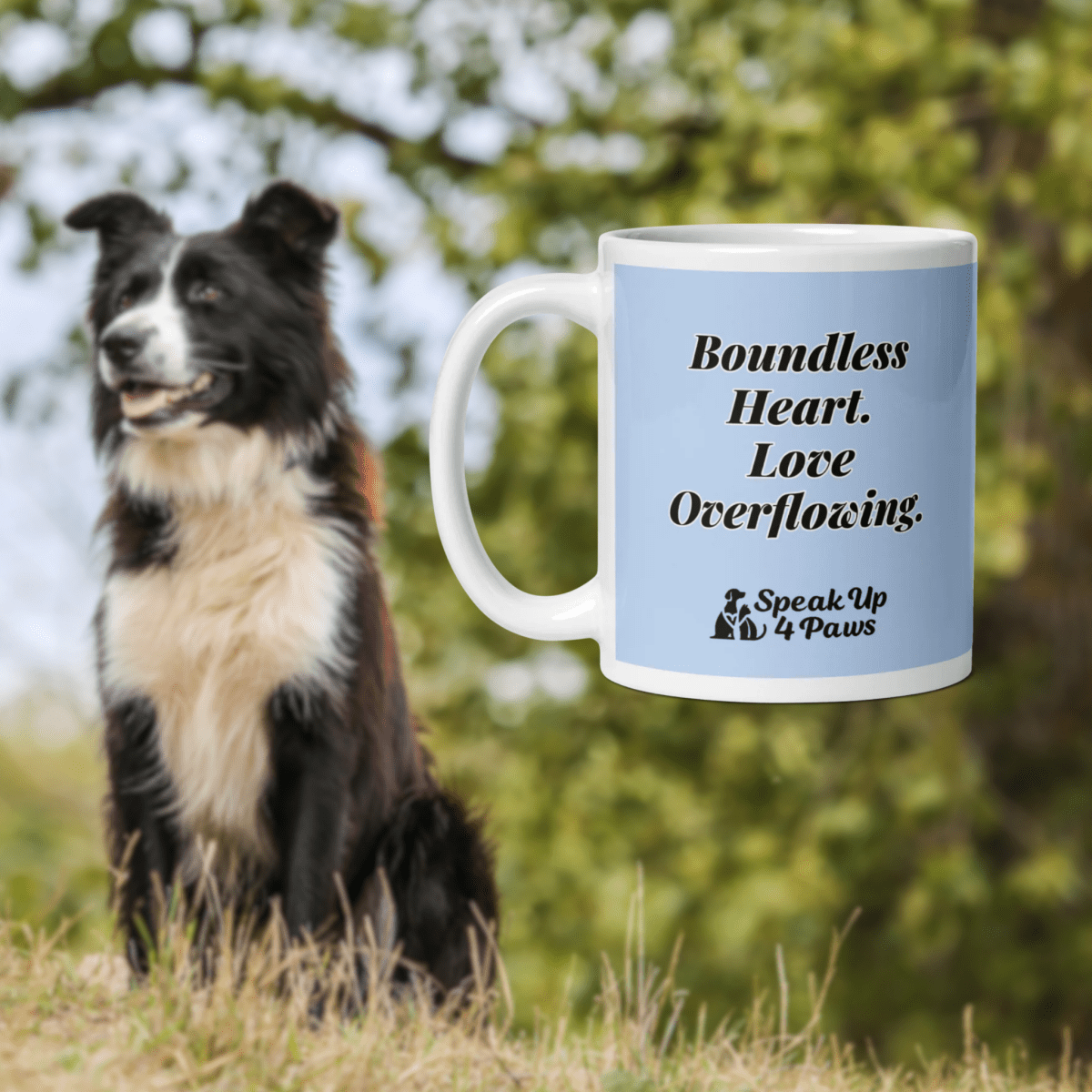 Boundless Heart - "Boundless Heart. Love Overflowing" - Signature Mug (Color: Hawkes Blue) - Coffee Mug - Speak Up 4 Paws