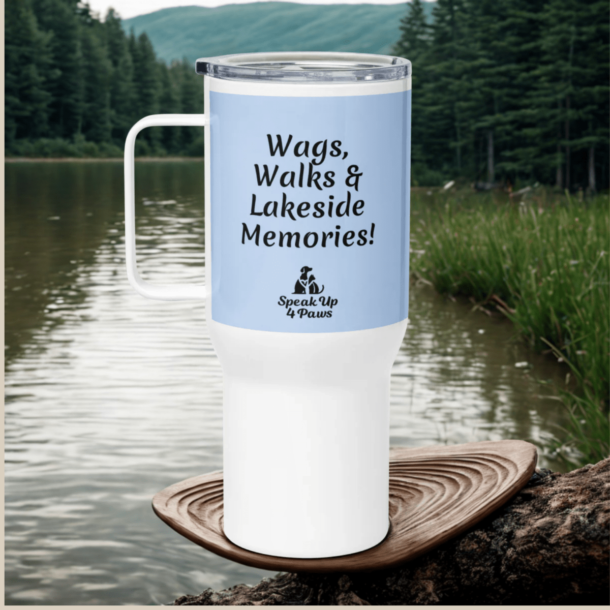 Lakeside Moments - "Wags, Walks & Lakeside Memories!" - TrailMate Tumbler (Color: Hawkes Blue) - Travel Mug - Speak Up 4 Paws