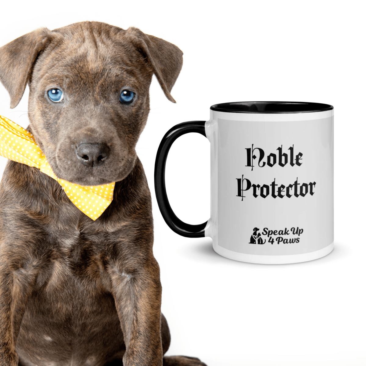 Noble Protector - "Noble Protector" - Vivid Mug (Color: Whisper | Black) - Coffee Mug - Inside Color - Speak Up 4 Paws