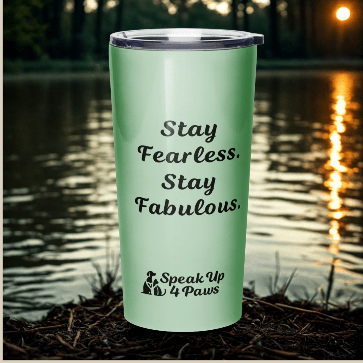 Pawfect Panic - "Stay Fearless. Stay Fabulous" - Signature Tumbler (Color: Deep Sea Green) - Tapered Tumbler - Speak Up 4 Paws