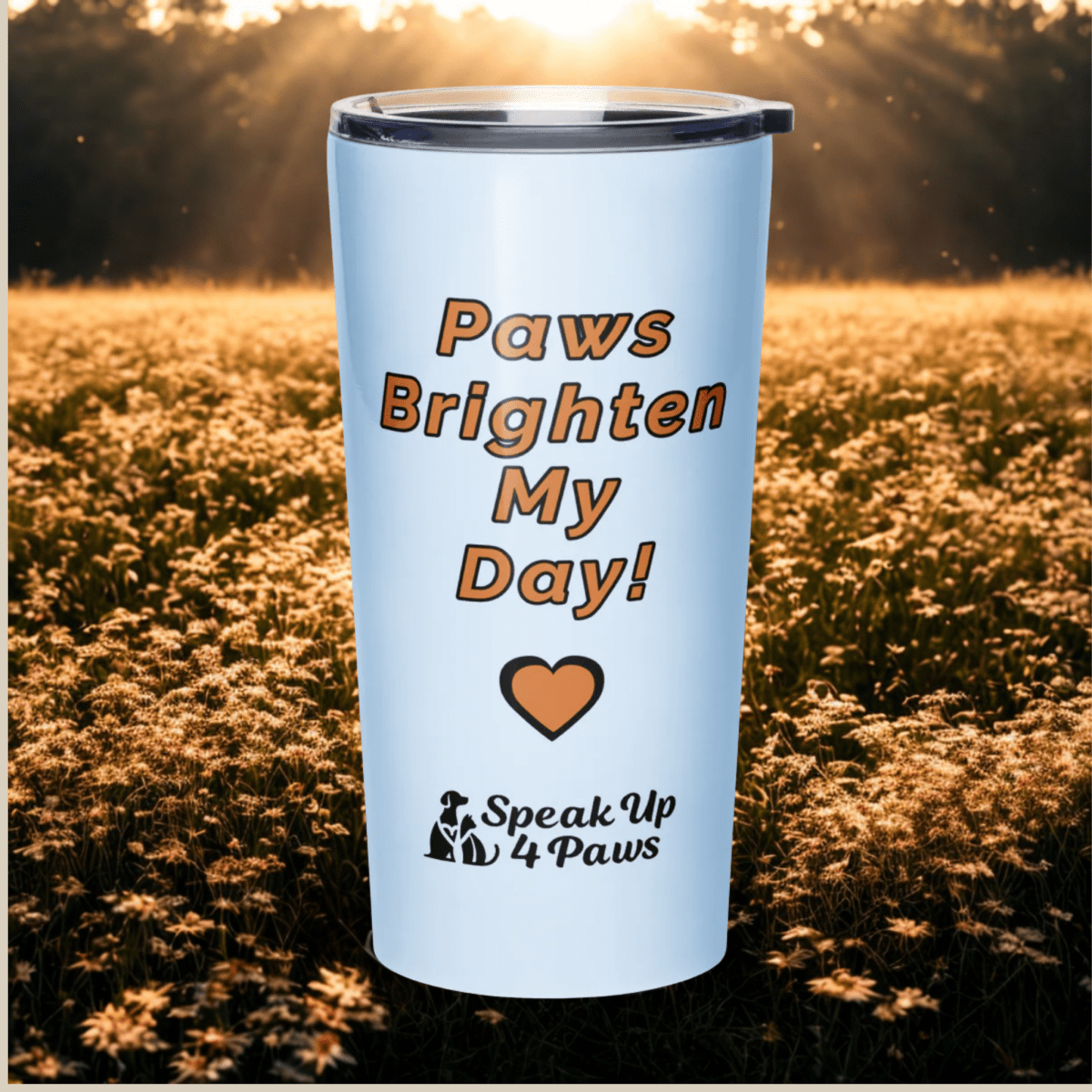 Radiant Companions - "Paws Brighten My Day!" - Signature Tumbler (Color: Pattens Blue) - Tapered Tumbler - Speak Up 4 Paws
