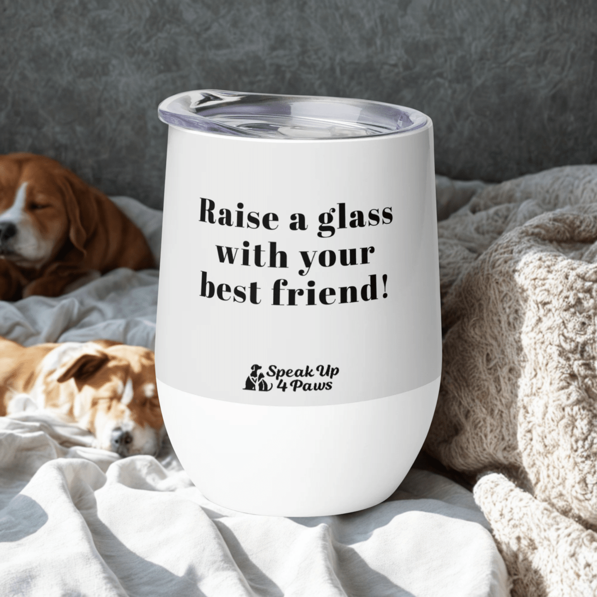 The Wine Butler - "Raise a glass with your best friend!" - Pawfect Vino Tumbler (Color: Whisper) - Wine Tumbler - Speak Up 4 Paws