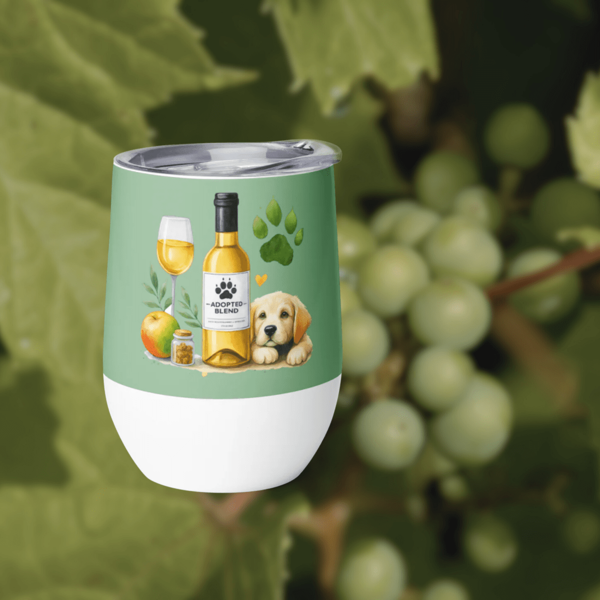 "Good wine. Great friends. Golden moments." - Wine Tumbler - Wine Tumbler - Speak Up 4 Paws