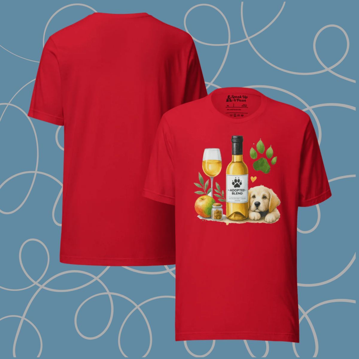 Golden Gatherings - Everyday Plus Tee | COLORS: Red, Athletic Heather, White - Unisex Staple Tee - Speak Up 4 Paws