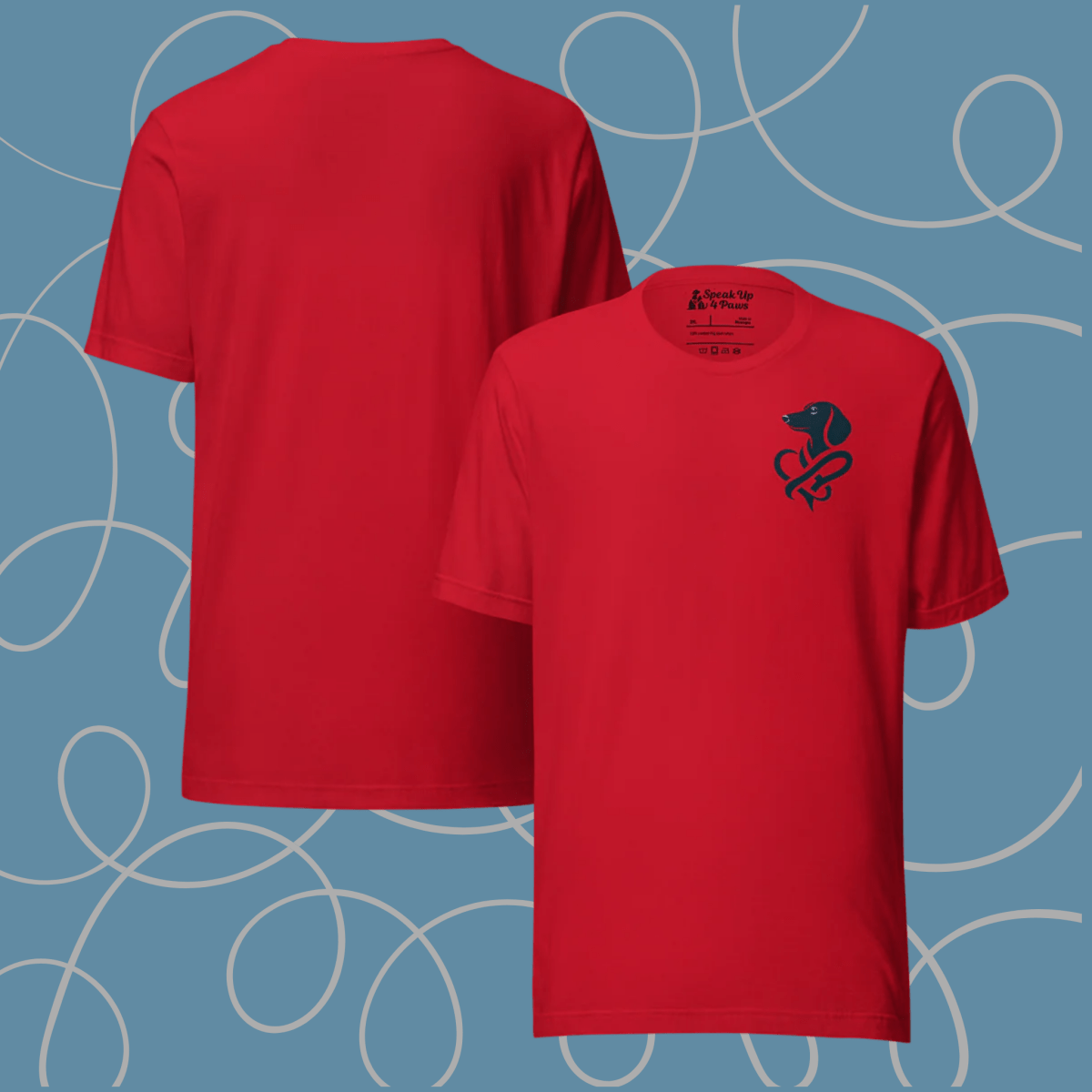 Heart of a Doxie - Everyday Plus Tee | COLORS: Whit, Red, Athletic Heather - Unisex Staple Tee - Speak Up 4 Paws