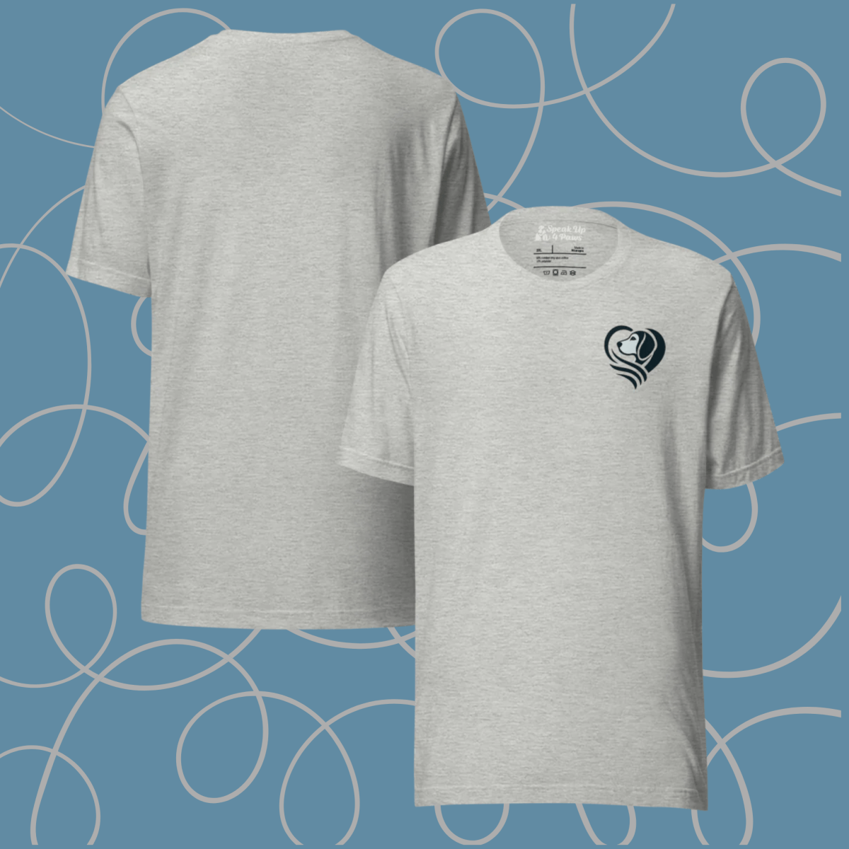 Heartfelt Beagle - Everyday Plus Tee | COLORS: Athletic Heather, Red, White - Unisex Staple Tee - Speak Up 4 Paws