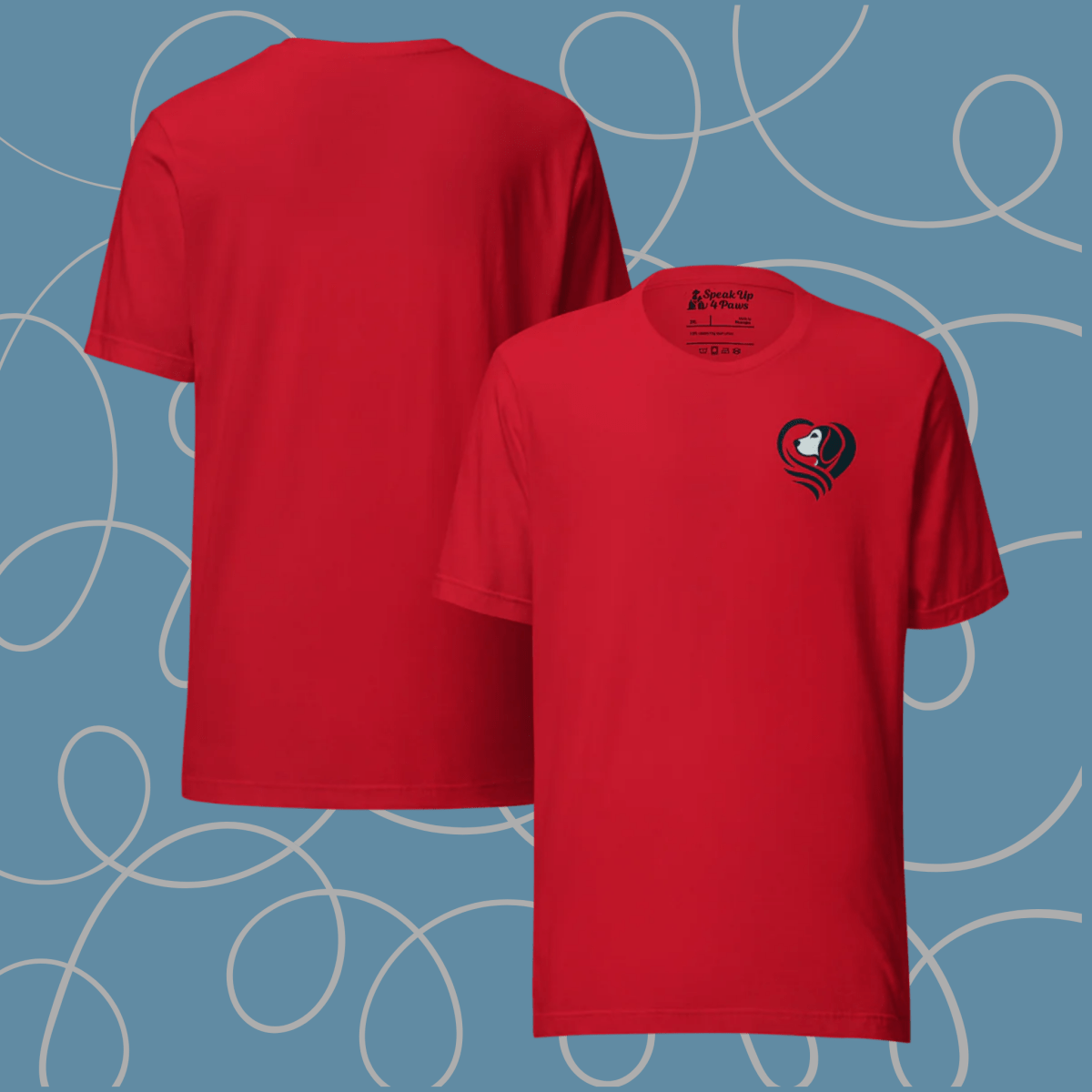 Heartfelt Beagle - Everyday Plus Tee | COLORS: Athletic Heather, Red, White - Unisex Staple Tee - Speak Up 4 Paws