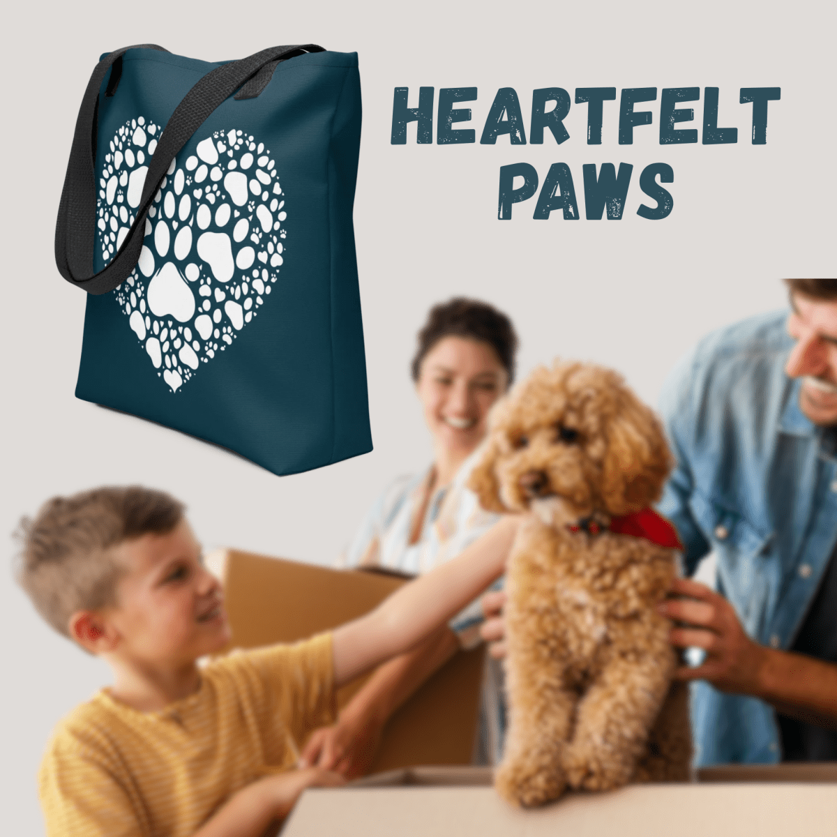 Heartfelt Paws - Everyday Bag - AOP Tote Bag - Speak Up 4 Paws