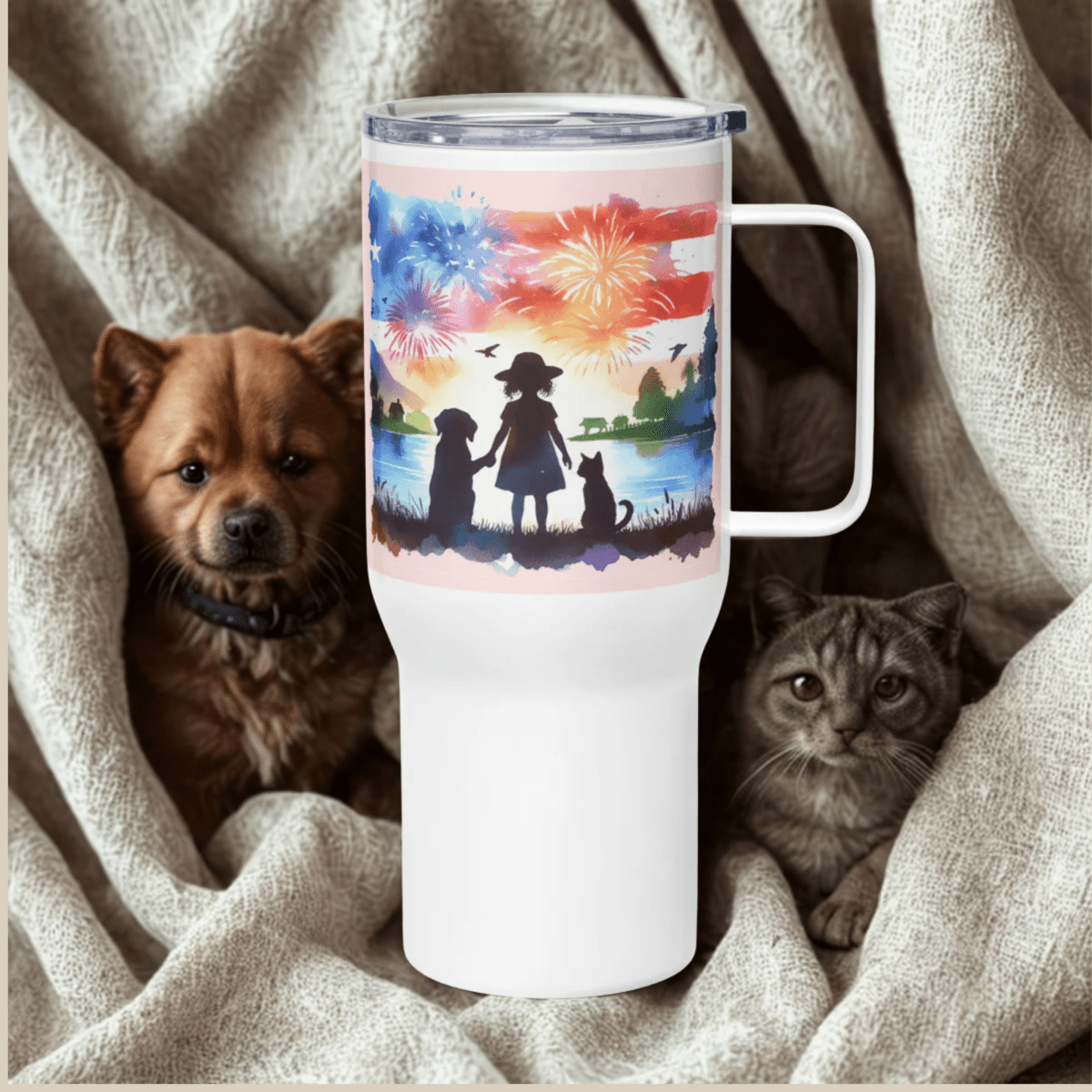 Guiding Stars - "Tiny steps. Mighty dreams. Loyal paws." - TrailMate Tumbler (Color: Misty Rose) - Travel Mug - Speak Up 4 Paws