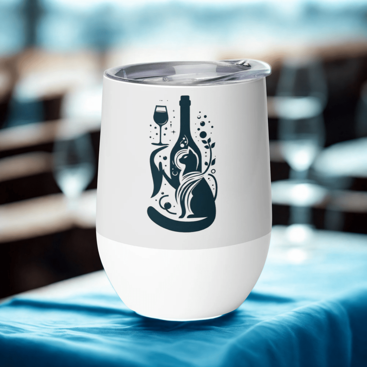 Feline Reserve - "Because Wine is Better with Whiskers!" - Pawfect Vino Tumbler (Color: Whisper) - Wine Tumbler - Speak Up 4 Paws