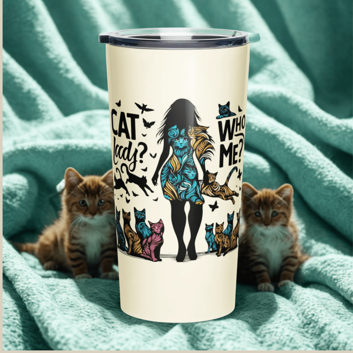Feline Reverie - "I'm Feline Fine!" - Signature Tumbler (Color: Apricot White) - Tapered Tumbler - Speak Up 4 Paws