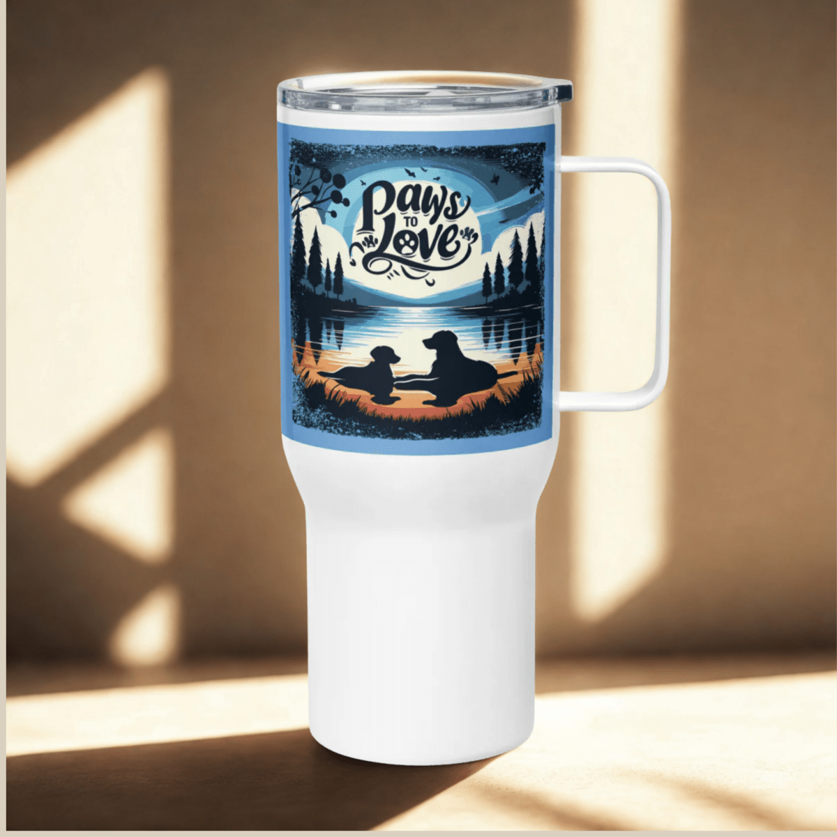 Forest Reflections - "Reflections of Love. Silhouettes of Loyalty." - TrailMate Tumbler (Color: Jordy Blue) - Travel Mug - Speak Up 4 Paws