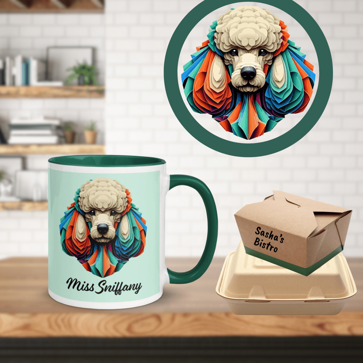 Miss Sniffany - "Miss Sniffany Doesn't Do Instant, Honey!" - Vivid Mug (Color: Humming Bird | Dark Green) - Coffee Mug - Inside Color - Speak Up 4 Paws