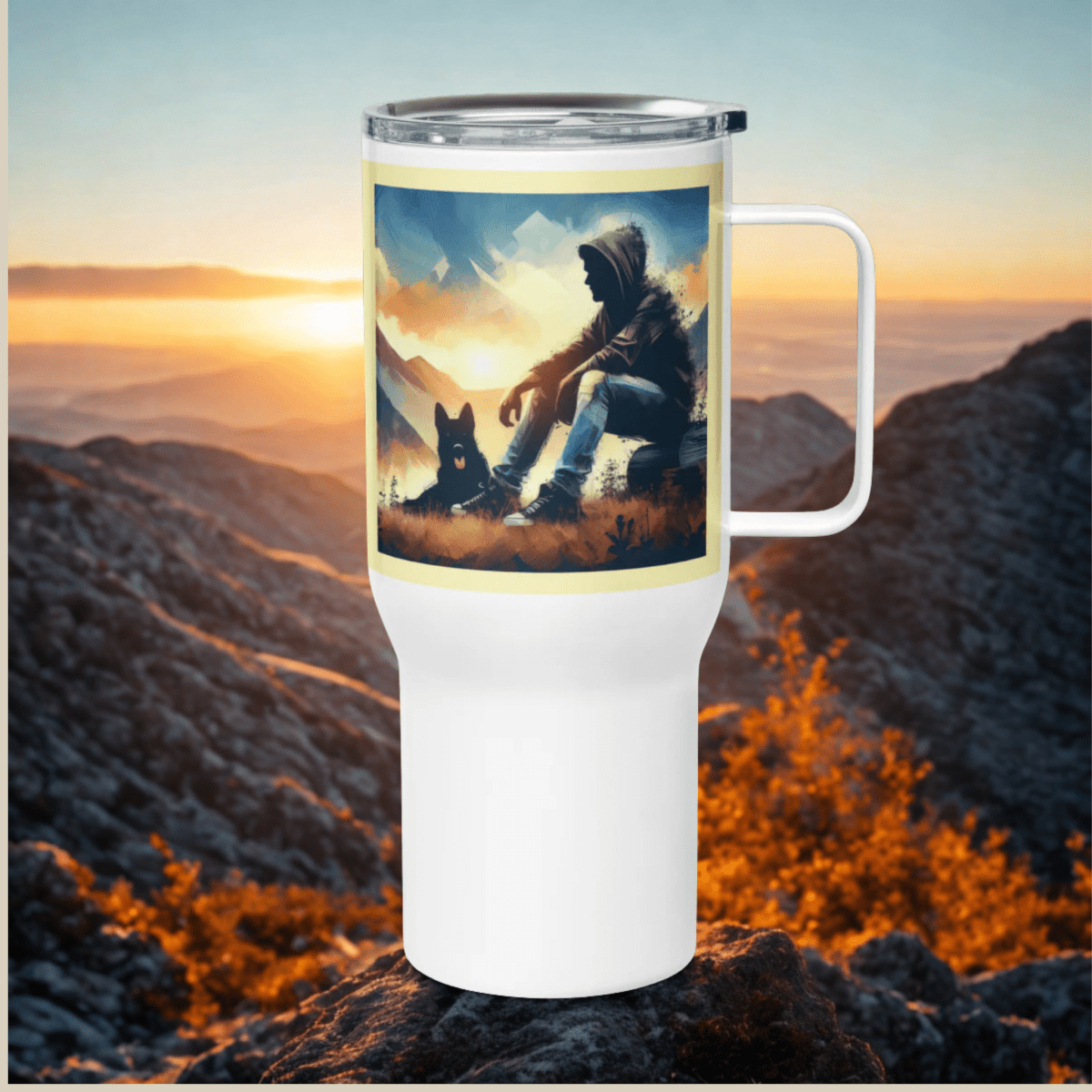 Mountain Recharge - "Fuel up. Leash up. Level up." - TrailMate Tumbler (Color: Cumulus) - Travel Mug - Speak Up 4 Paws