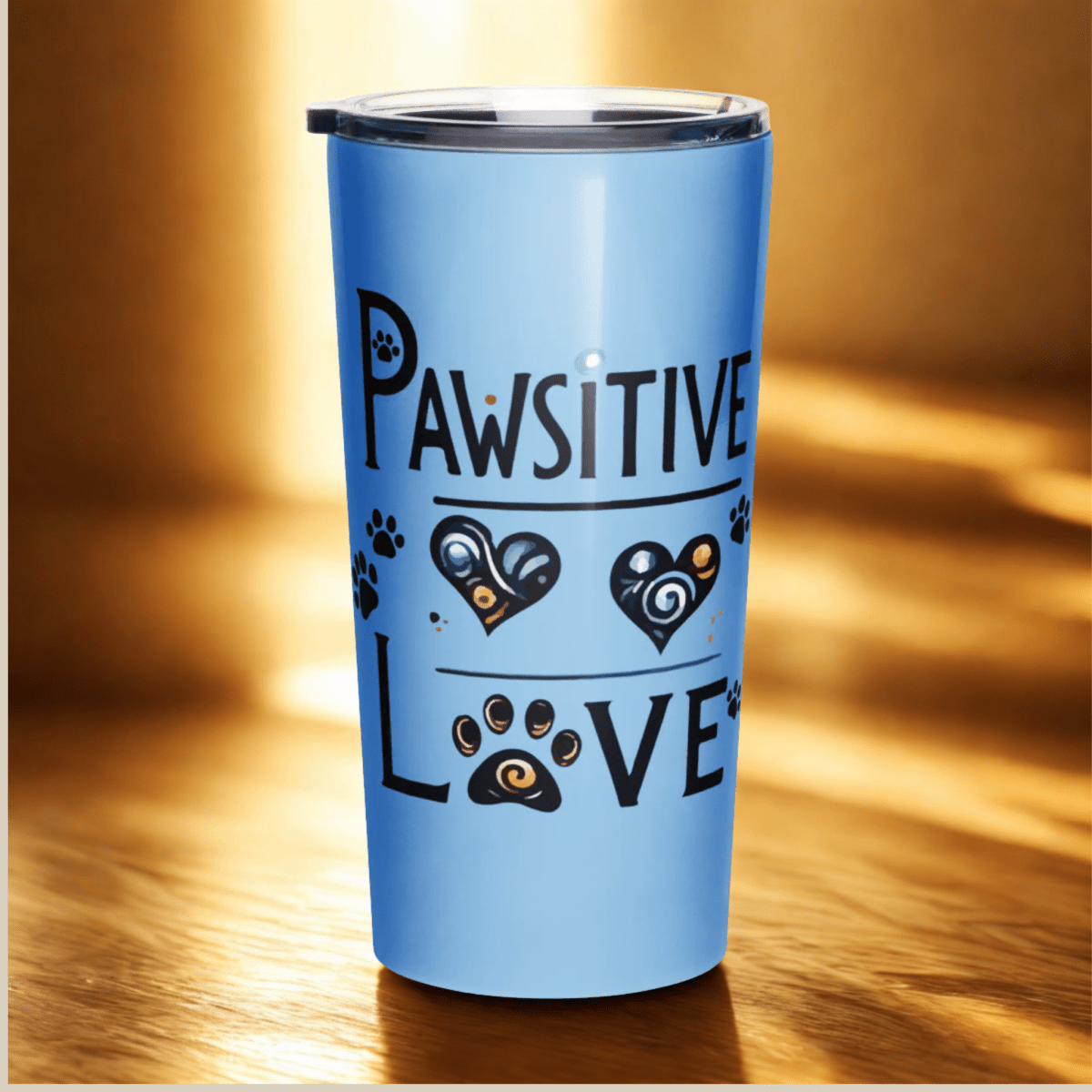 Pawsitive Love - "Carry Pawsitivity Wherever You Go!" - Signature Tumbler (Color: Jordy Blue) - Tapered Tumbler - Speak Up 4 Paws