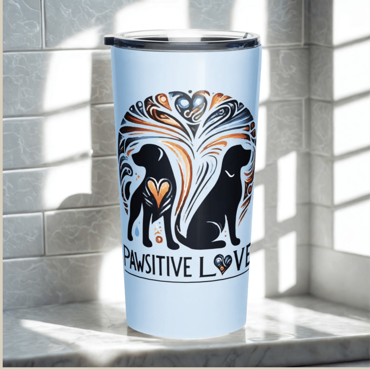 Radiant Companions - "Paws Brighten My Day!" - Signature Tumbler (Color: Pattens Blue) - Tapered Tumbler - Speak Up 4 Paws
