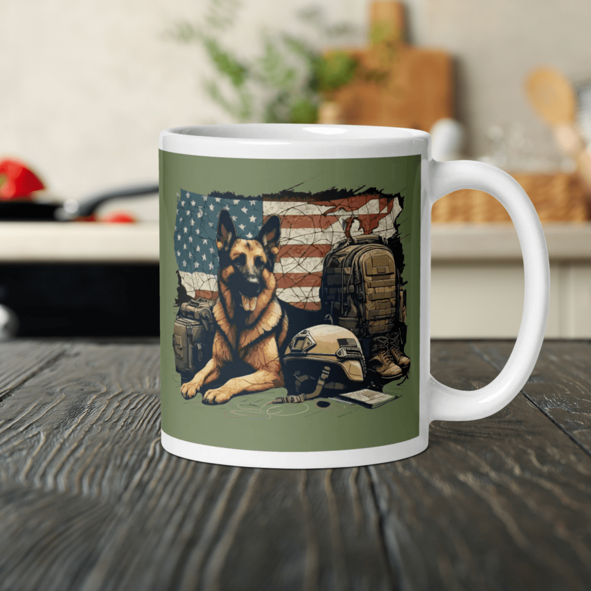 Sentinel of Valor - "Stand ready. Walk proud. Never forget." - Signature Mug (Color: Camouflage Green) - Coffee Mug - Speak Up 4 Paws
