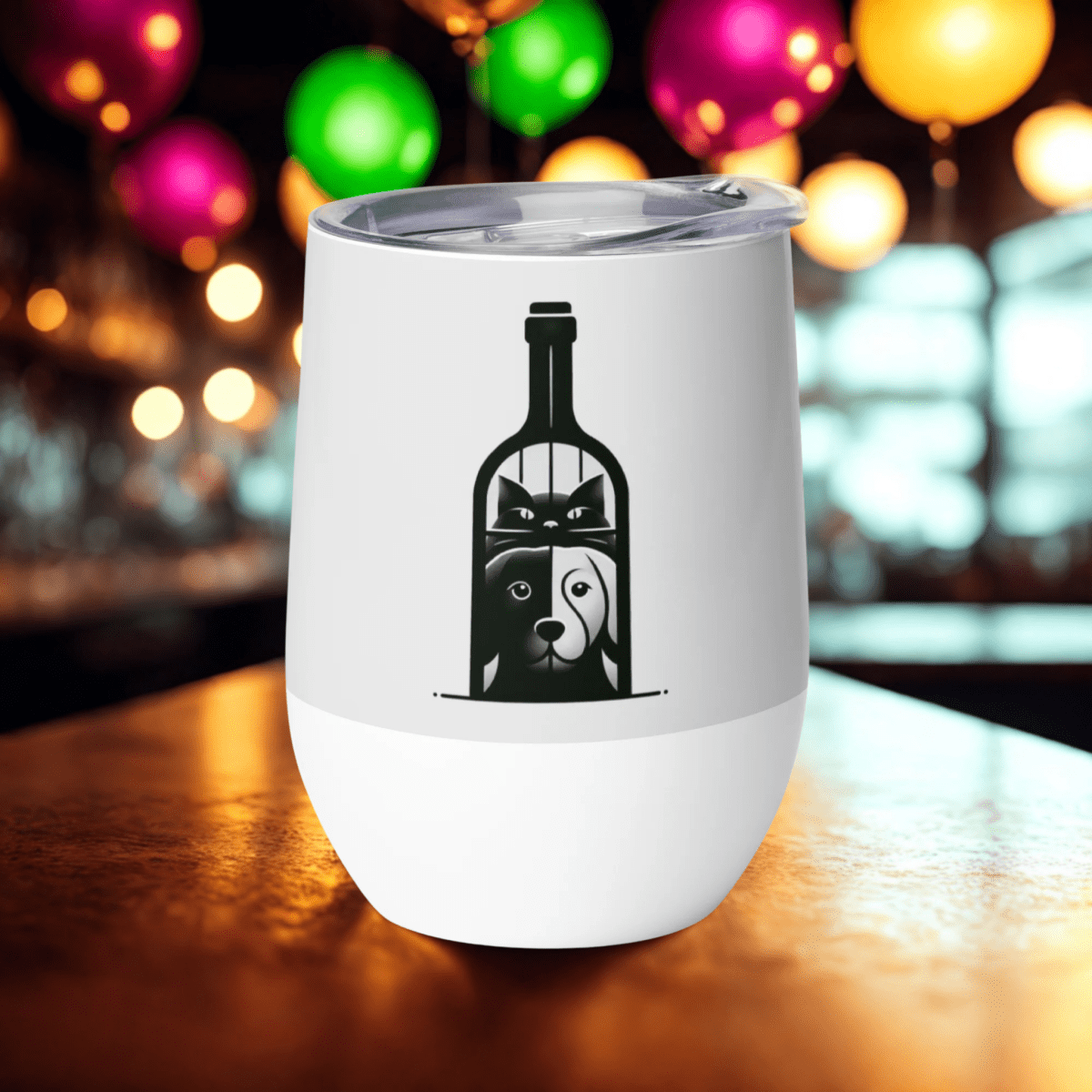The Usual Suspects - "Good Wine. Great Friends. Trouble Guaranteed@!" - Pawfect Vino Tumbler (Color: Whisper) - Wine Tumbler - Speak Up 4 Paws