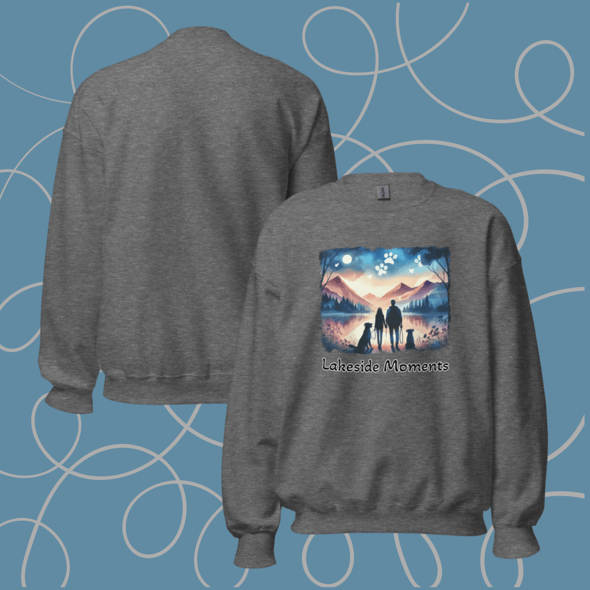 Lakeside Moments - Oversized Sweatshirt | COLORS: Charcoal, Graphite Heather, Sport Grey, Ash - Preshrunk Sweatshirt - Speak Up 4 Paws