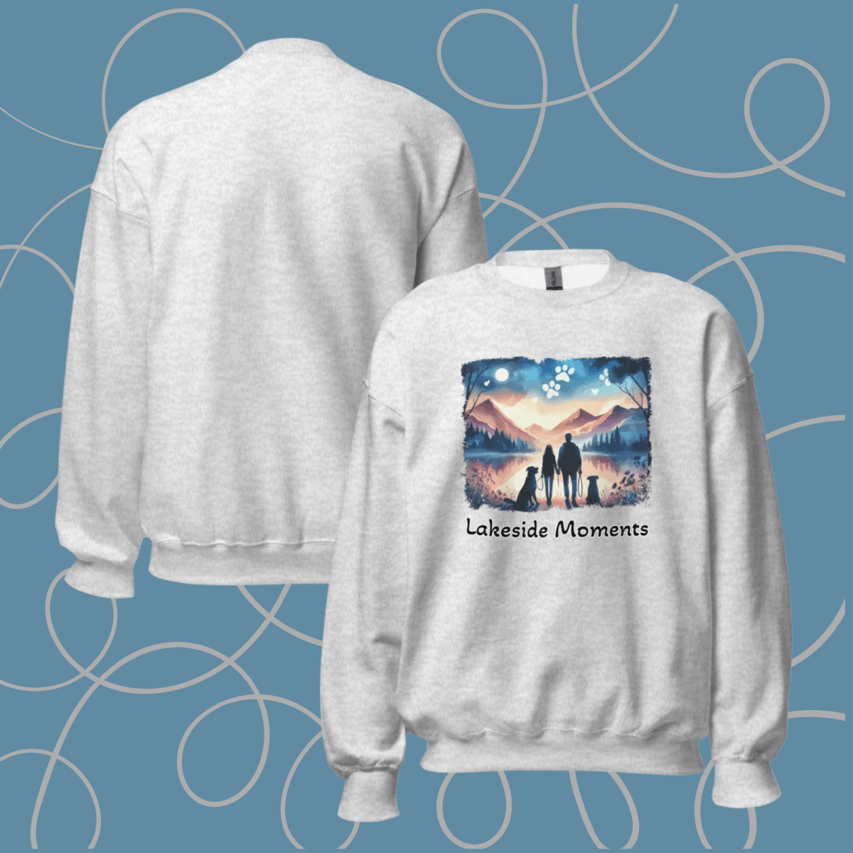 Lakeside Moments - Oversized Sweatshirt | COLORS: Charcoal, Graphite Heather, Sport Grey, Ash - Preshrunk Sweatshirt - Speak Up 4 Paws