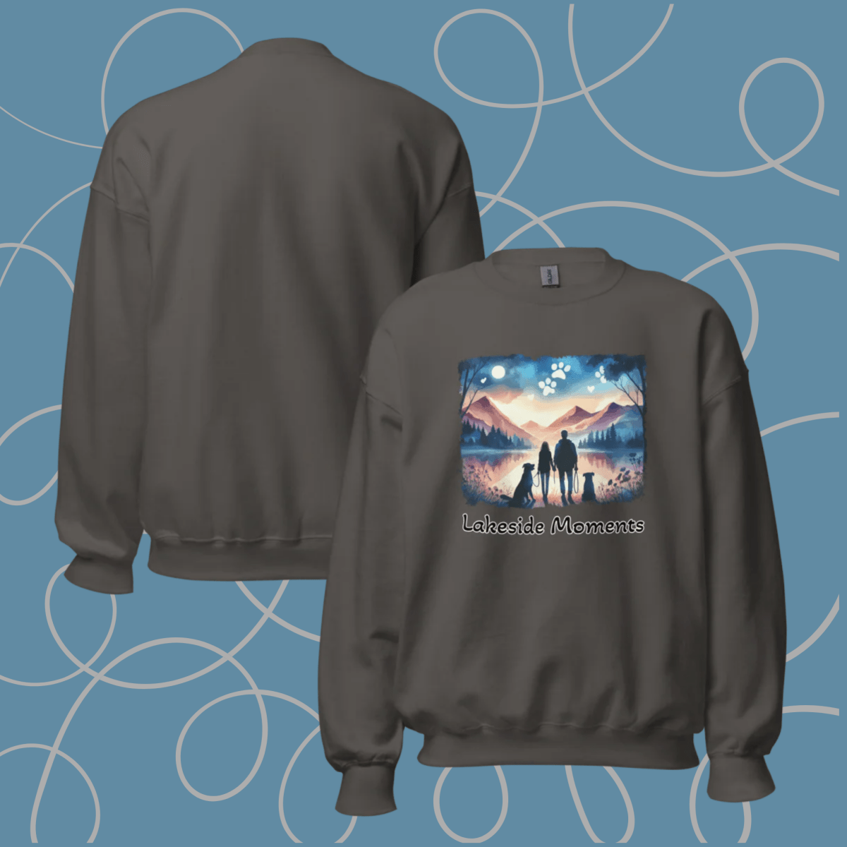 Lakeside Moments - Oversized Sweatshirt | COLORS: Charcoal, Graphite Heather, Sport Grey, Ash - Preshrunk Sweatshirt - Speak Up 4 Paws