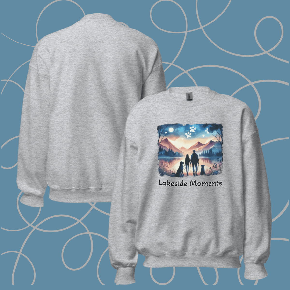 Lakeside Moments - Oversized Sweatshirt | COLORS: Charcoal, Graphite Heather, Sport Grey, Ash - Preshrunk Sweatshirt - Speak Up 4 Paws