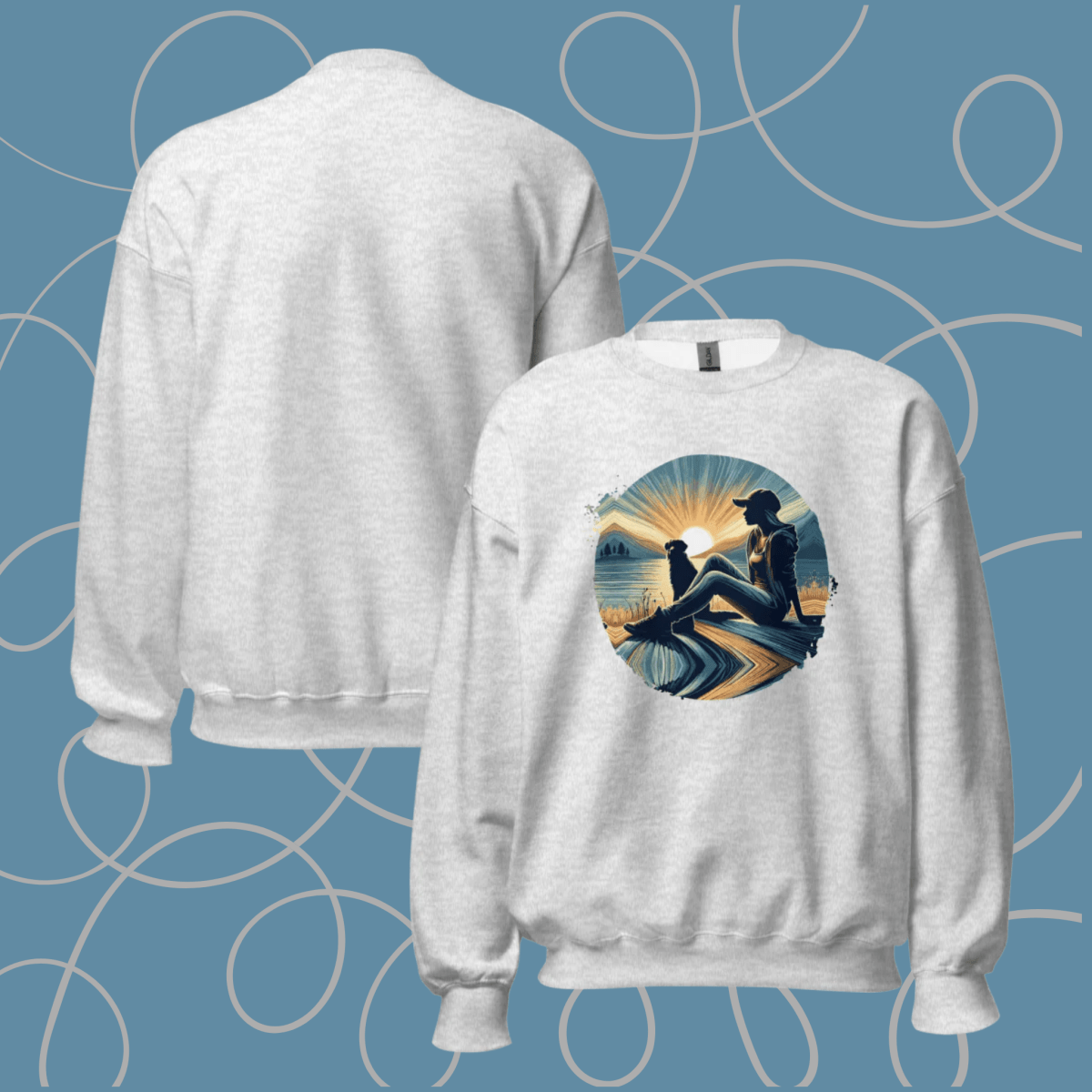 Lakeside Serenity - Oversized Sweatshirt | COLORS: Graphite Heather, Charcoal, Sport Grey, Ash - Preshrunk Sweatshirt - Speak Up 4 Paws