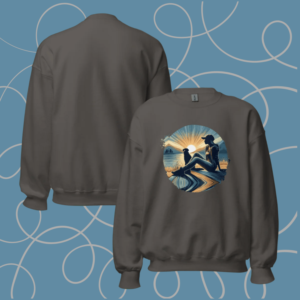 Lakeside Serenity - Oversized Sweatshirt | COLORS: Graphite Heather, Charcoal, Sport Grey, Ash - Preshrunk Sweatshirt - Speak Up 4 Paws