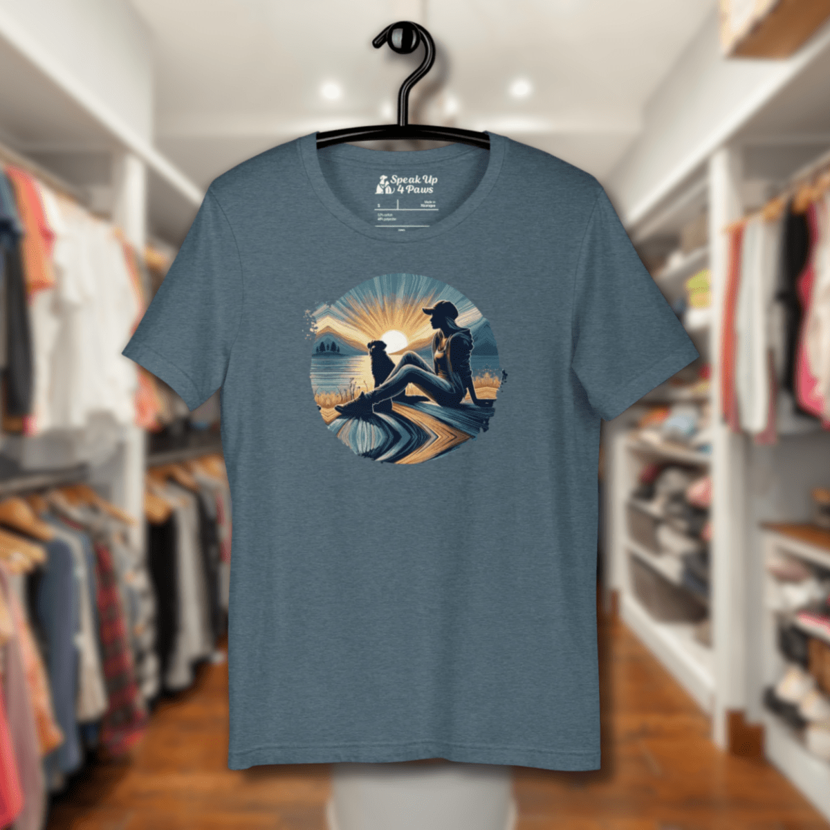 Lakeside Serenity - Everyday Tee (COLORS: Heather Deep Teal, Heather Slate, Toast, Tan - Unisex Staple Tee - Speak Up 4 Paws