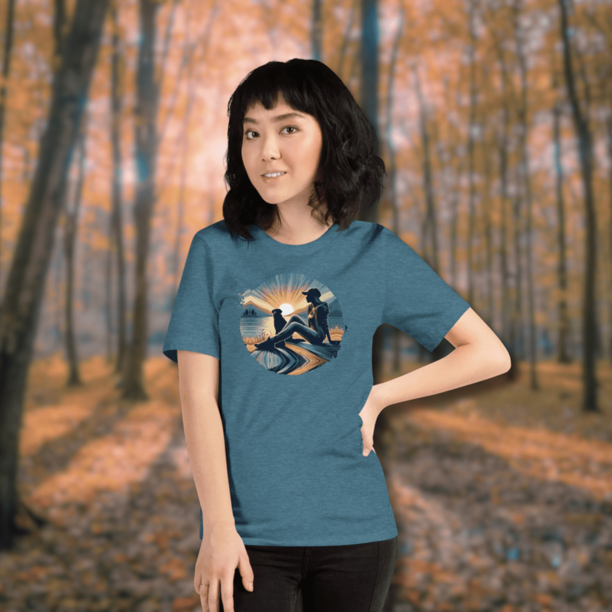 Lakeside Serenity - Everyday Tee (COLORS: Heather Deep Teal, Heather Slate, Toast, Tan - Unisex Staple Tee - Speak Up 4 Paws