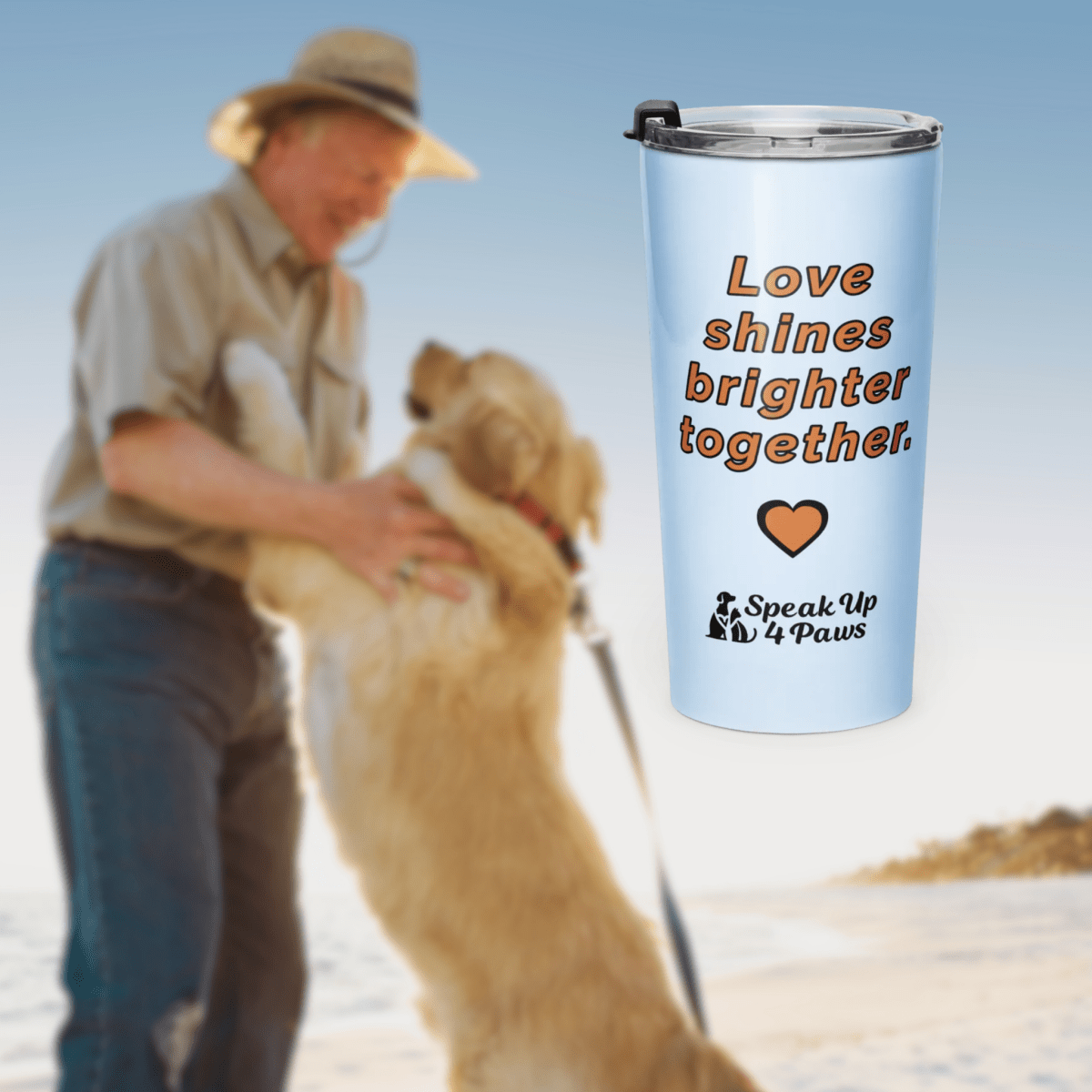 "Love shines brighter together." - Tumbler - Tapered Tumbler - Speak Up 4 Paws