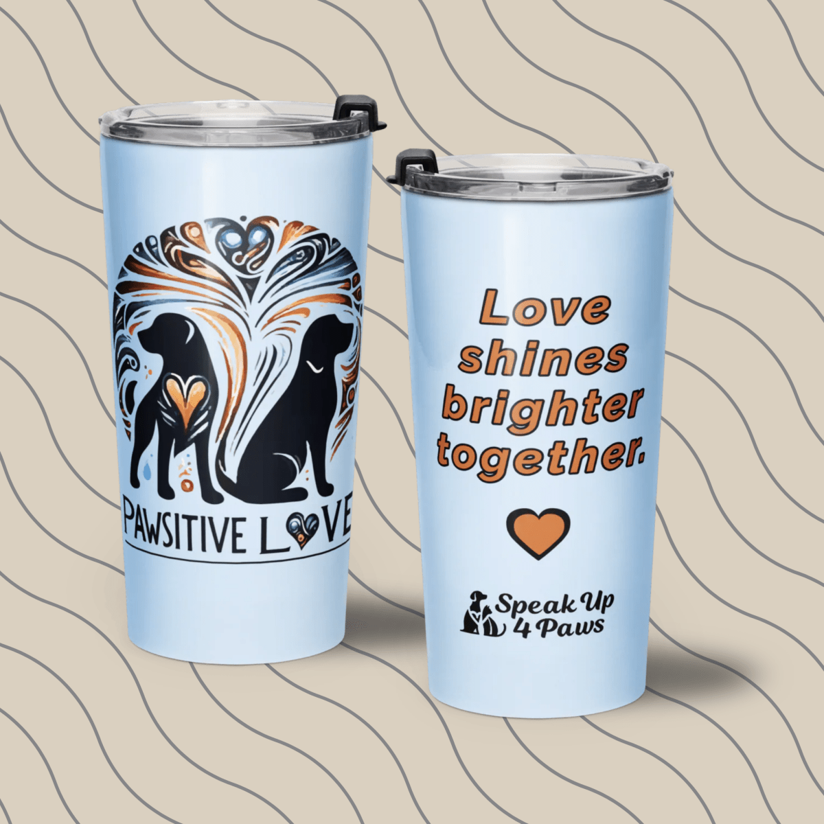 "Love shines brighter together." - Tumbler - Tapered Tumbler - Speak Up 4 Paws