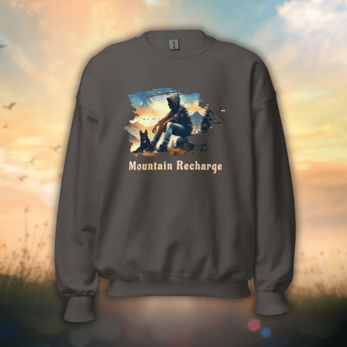 Mountain Recharge - Sweatshirt | COLORS: Royal, Charcoal, Indigo Blue, Graphite Heather - Preshrunk Sweatshirt - Speak Up 4 Paws