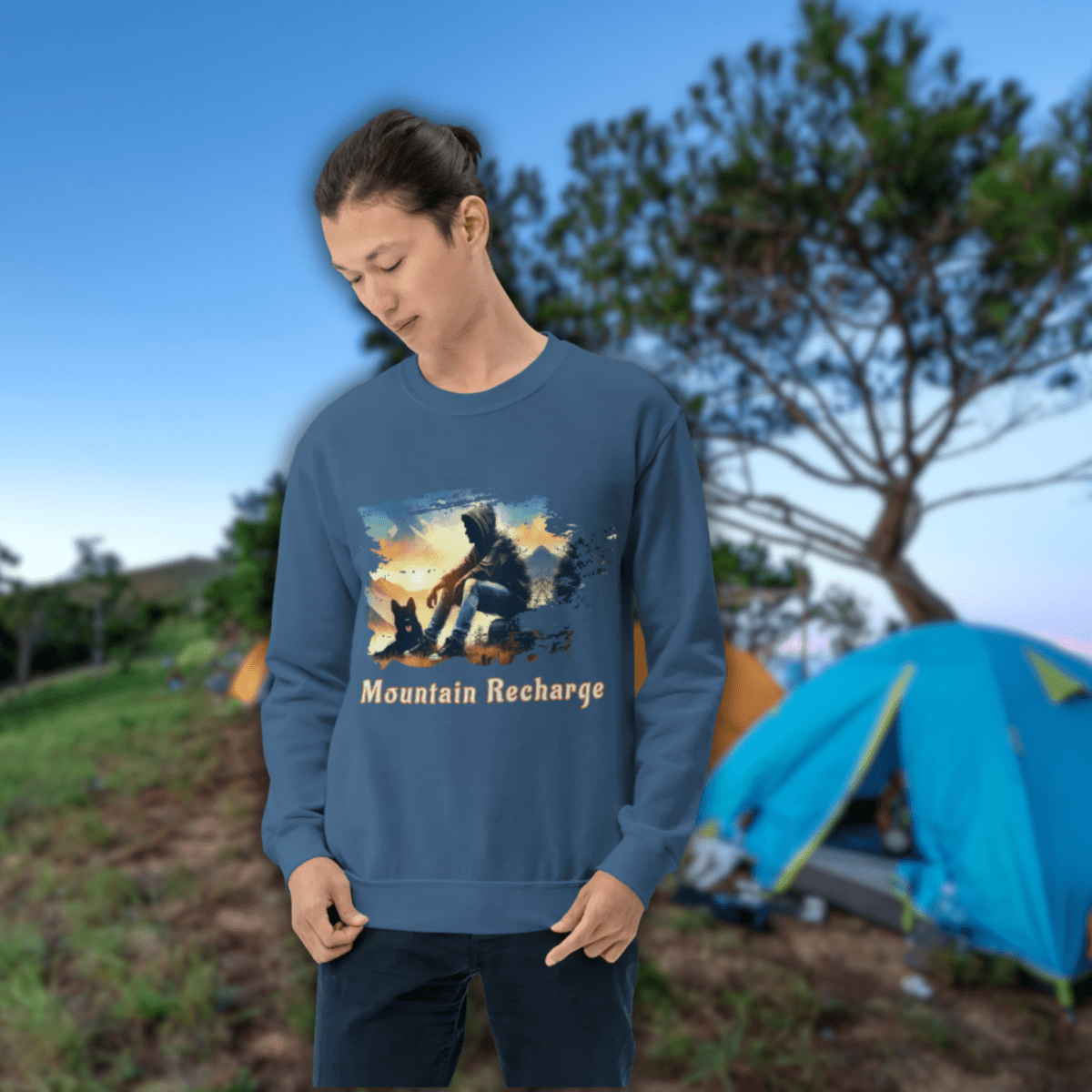 Mountain Recharge - Sweatshirt | COLORS: Royal, Charcoal, Indigo Blue, Graphite Heather - Preshrunk Sweatshirt - Speak Up 4 Paws
