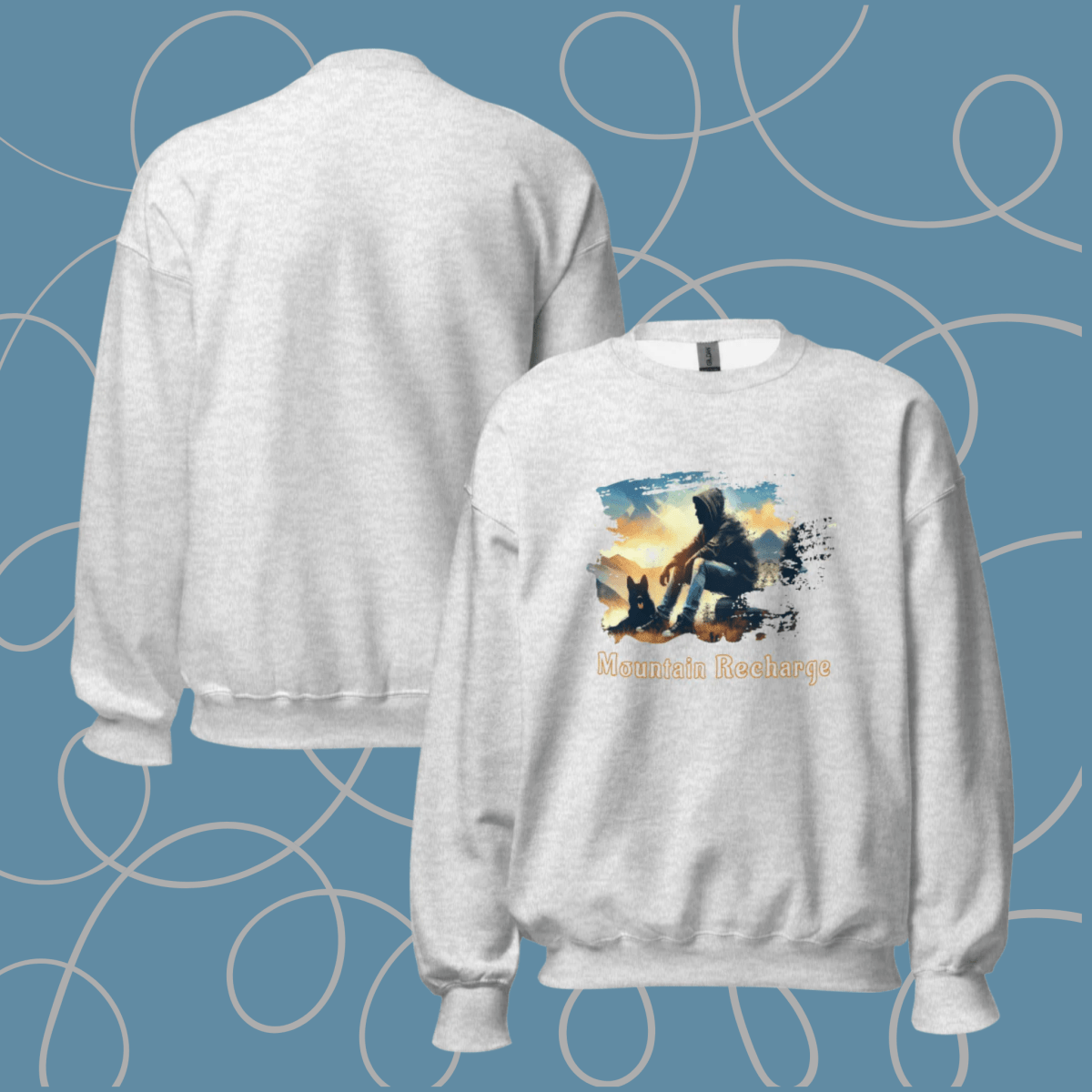 Mountain Recharge - Oversized Sweatshirt | COLORS: Sport Grey, Charcoal, Graphite Heather, Ash - Preshrunk Sweatshirt - Speak Up 4 Paws