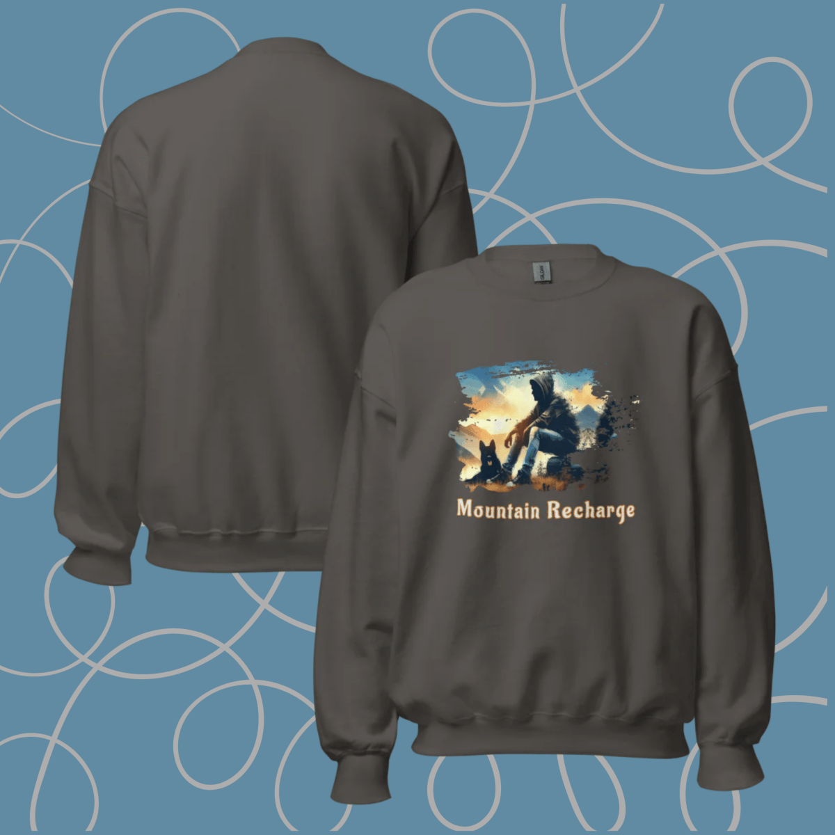 Mountain Recharge - Oversized Sweatshirt | COLORS: Sport Grey, Charcoal, Graphite Heather, Ash - Preshrunk Sweatshirt - Speak Up 4 Paws