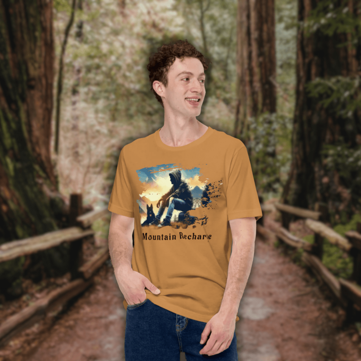 Mountain Recharge - Everyday Tee | COLORS: Toast, Heather Slate, Heather Deep Teal, Tan - Unisex Staple Tee - Speak Up 4 Paws