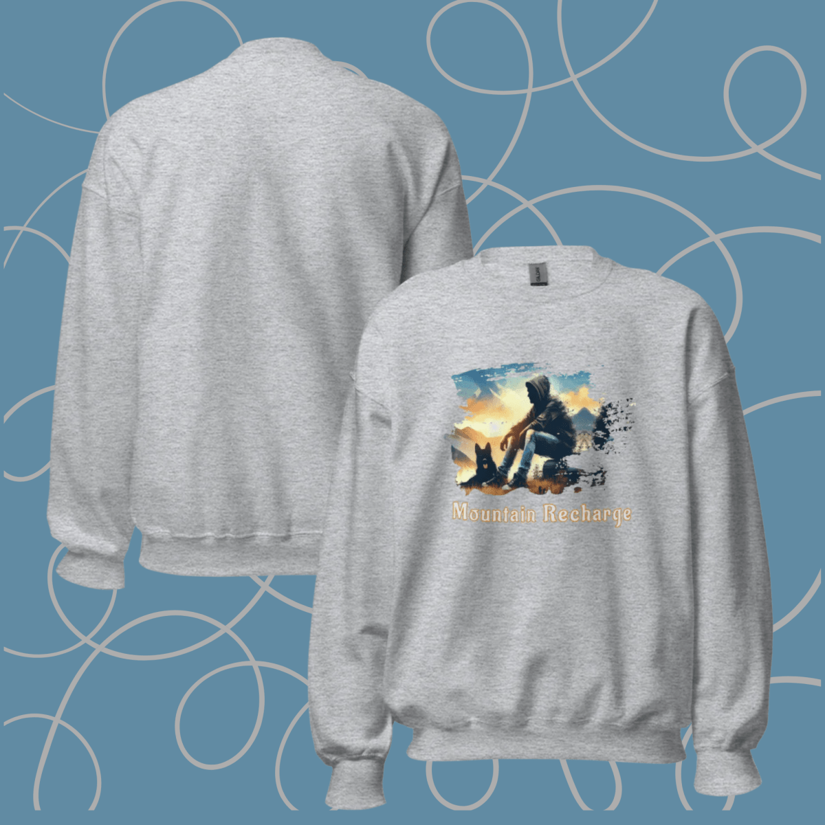 Mountain Recharge - Oversized Sweatshirt | COLORS: Sport Grey, Charcoal, Graphite Heather, Ash - Preshrunk Sweatshirt - Speak Up 4 Paws